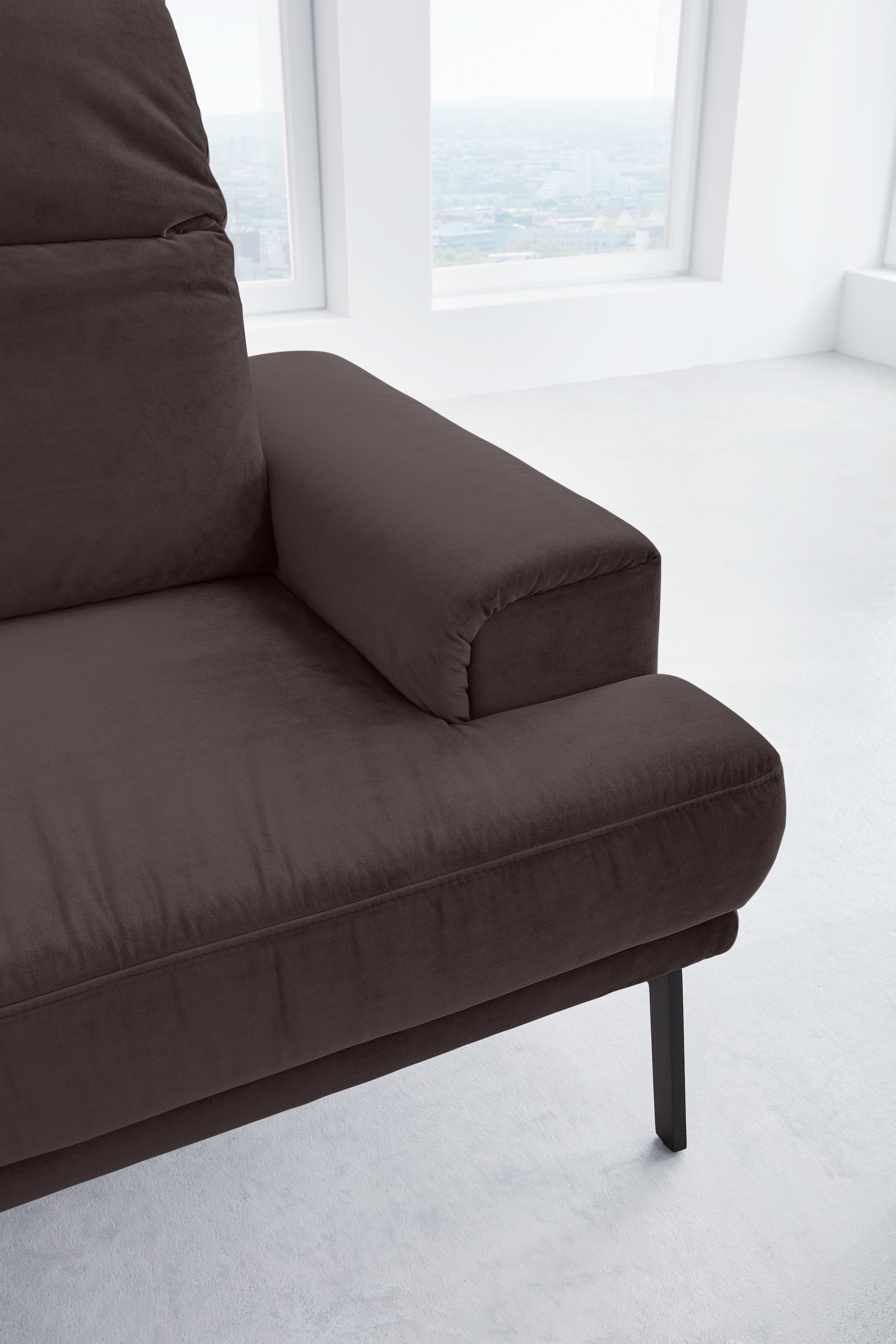 Musterring 2-Sitzer »MR 4580« inkl. Kopf- und Sitztiefenverstellung, Fuß schwarz, B198 x T103 cm