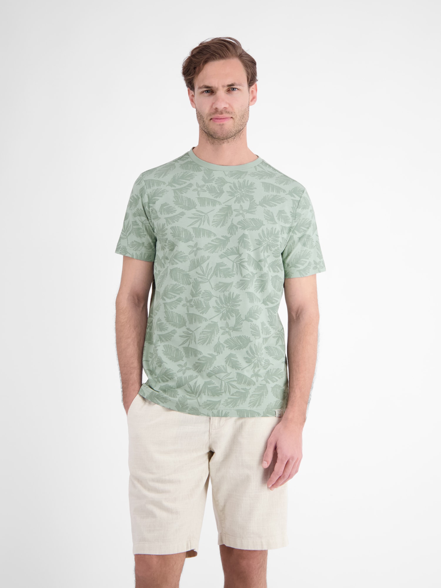 LERROS 1100000002199 "T-Shirt mit Rundkragen aus reiner Baumwolle mit Flower-Print"