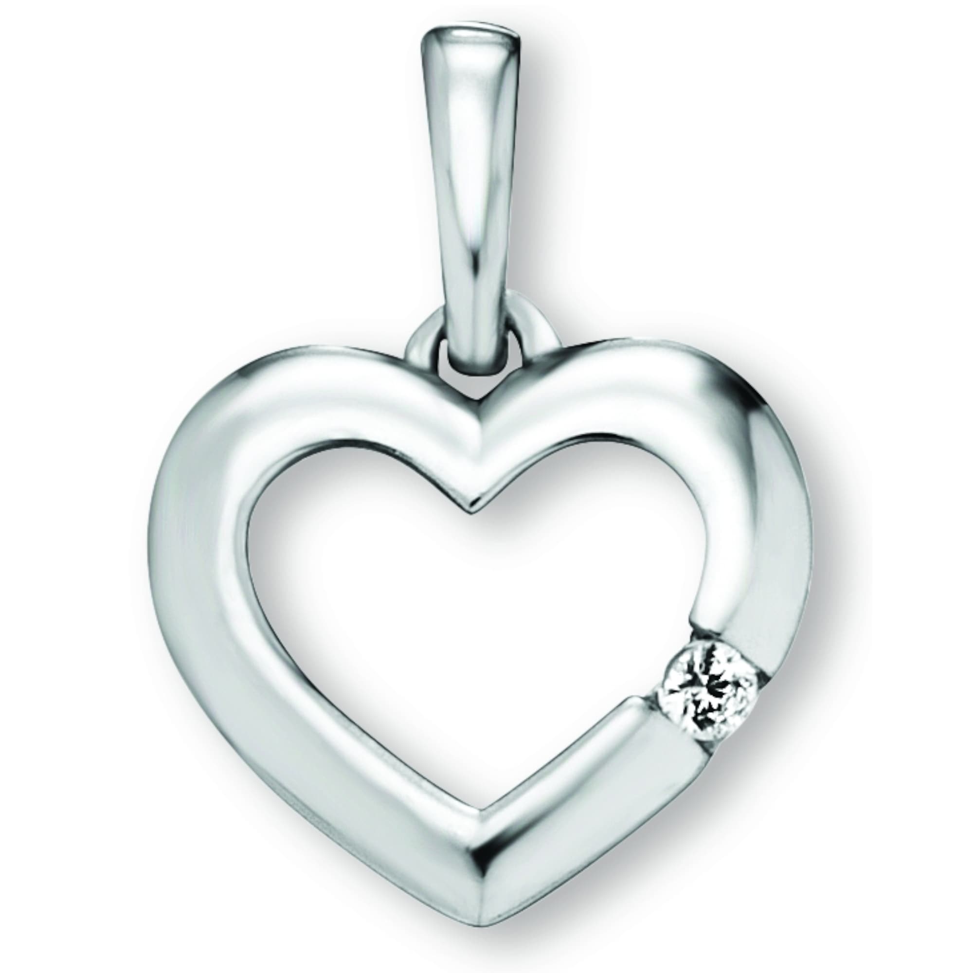 kaufen ONE Damen aus Herz Schmuck »Zirkonia ELEMENT Anhänger Kettenanhänger Herz BAUR Herz 925 Silber«, Silber |