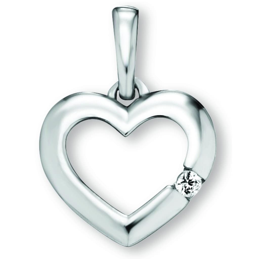 ONE ELEMENT Kettenanhänger »Zirkonia Herz Herz Anhänger aus 925 Silber« Damen Silber Schmuck Herz