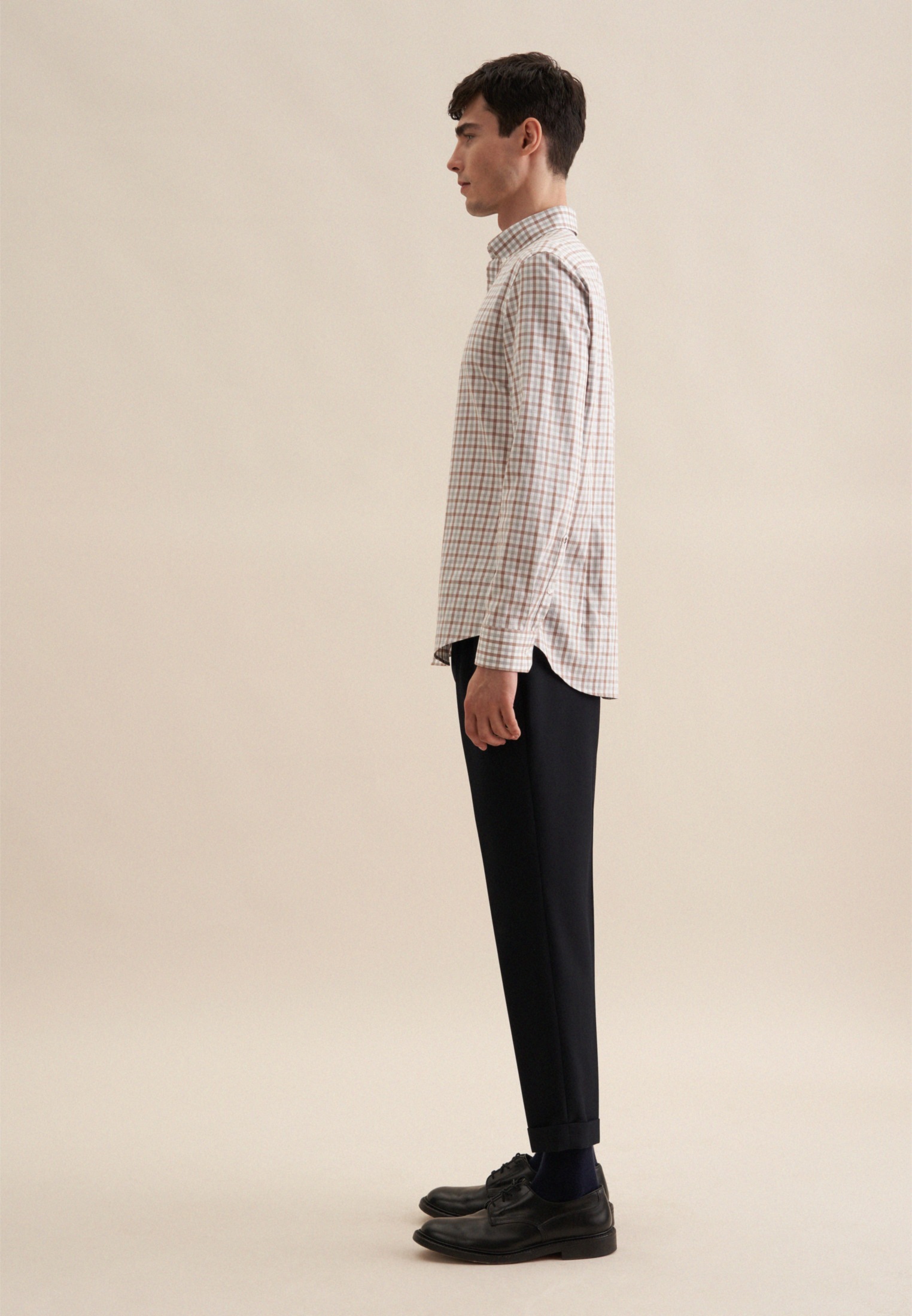 seidensticker Flanellhemd »Slim«, Slim Langarm Button-Down-Kragen Karo