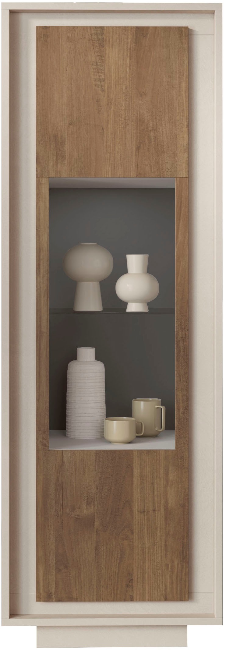 Home affaire Vitrine "Sky, B/H 67/197 cm, Vitrinenschrank/Standvitrine/Glasvitrine, 1 Tür" Softclosing, Korpus & Front 22 mm stark, Rahmen-Optik