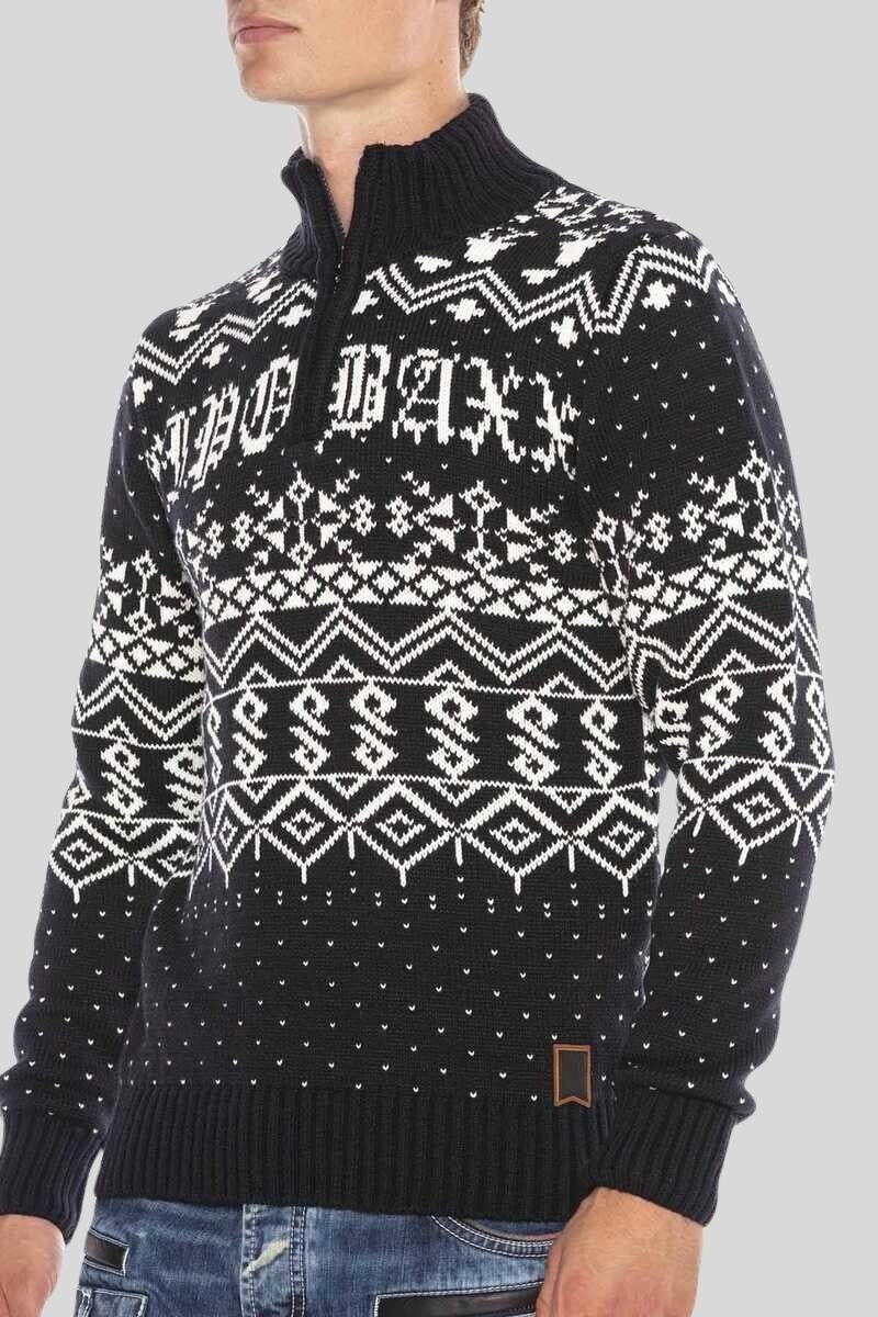 Cipo & Baxx Strickpullover »Pullover«, mit winterlichem Motiv
