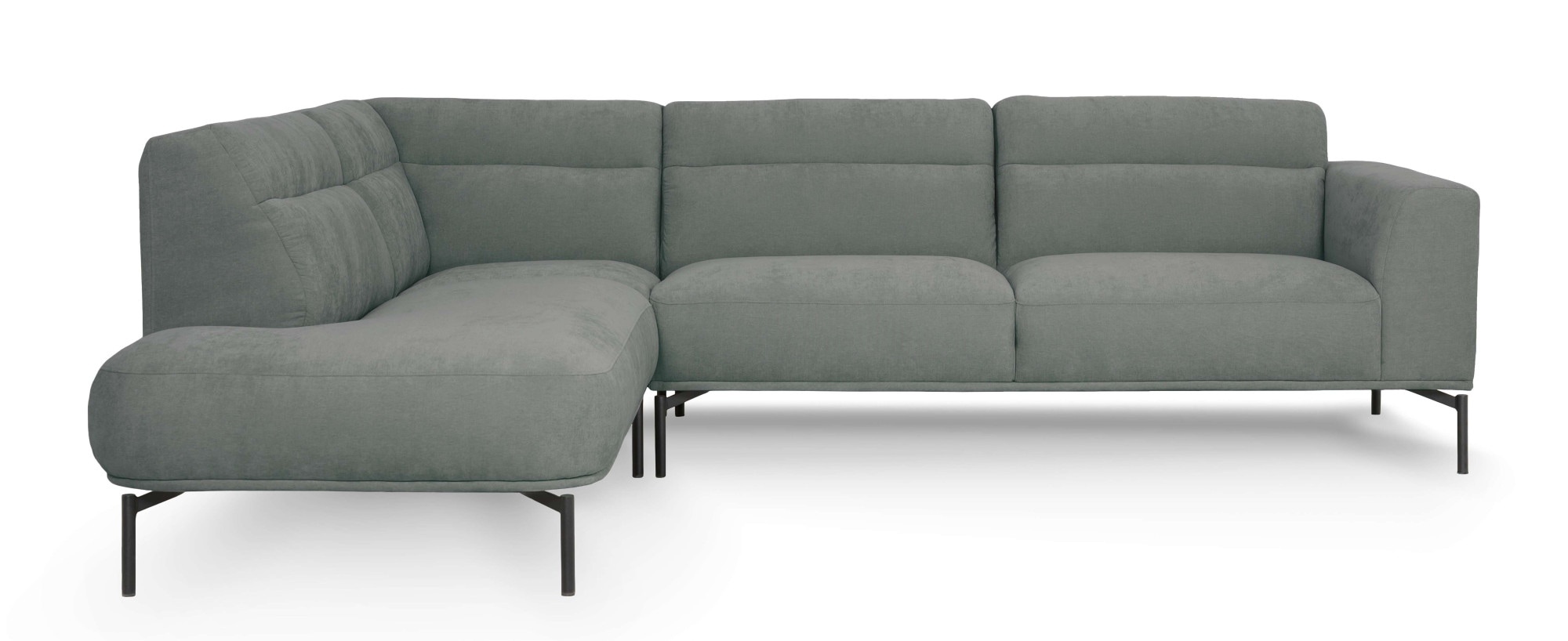 OTTO home Ecksofa »Nennor, weiches Chenille« Breite 278 cm, Wellenunterfederung, schwarze Metallfüße