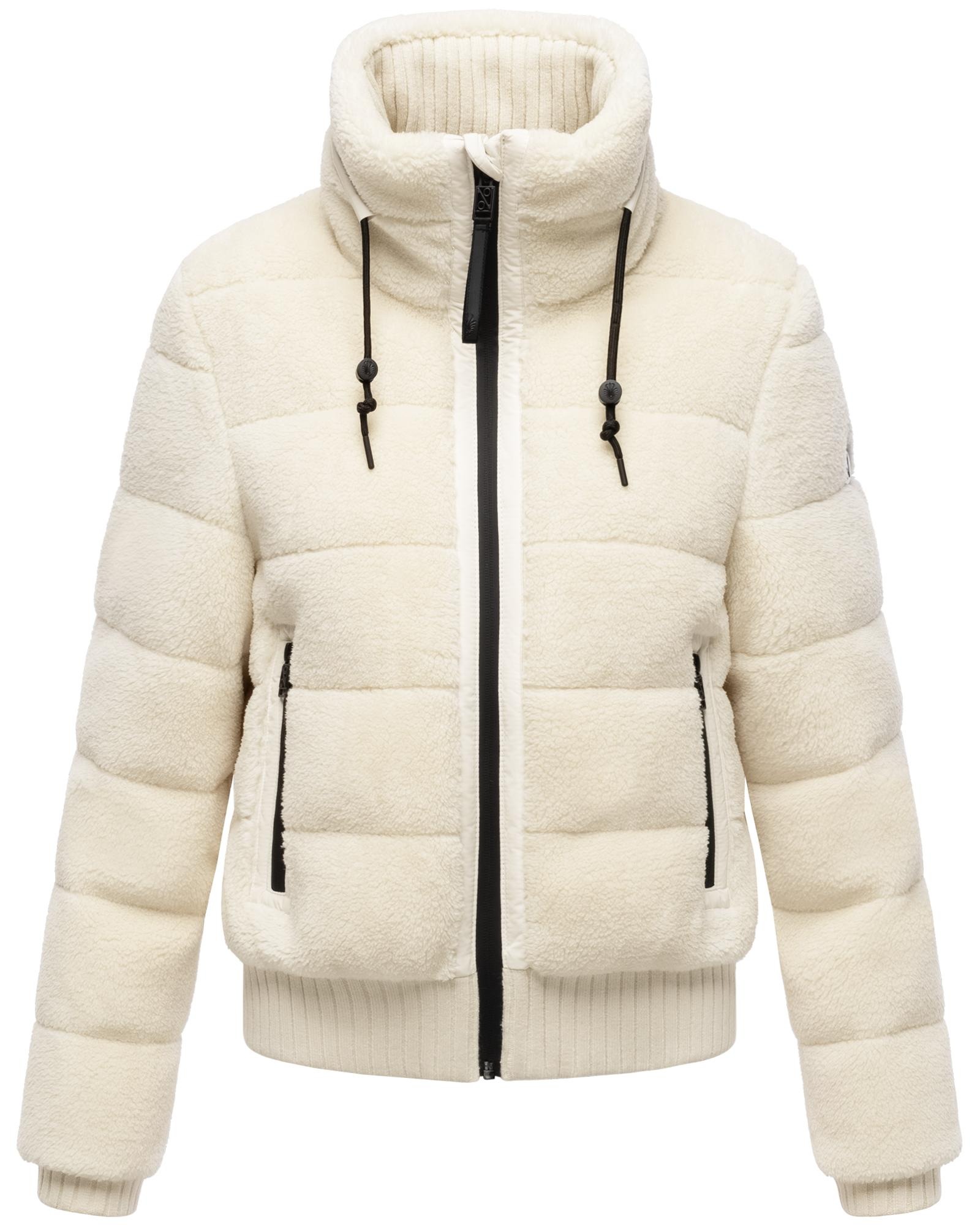 Navahoo Plüschjacke "Schneepuder 14" ohne Kapuze warme Damen Teddyjacke für den Winter