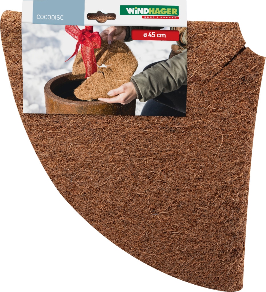 Windhager Winterschutzvlies "Cocodisc, Frostschutz Mulchscheibe für Pflanzen" 1 Stk. tlg. Kälteschutz aus Kokosfasern, erhältlich mit Ø 37 cm oder 60 cm