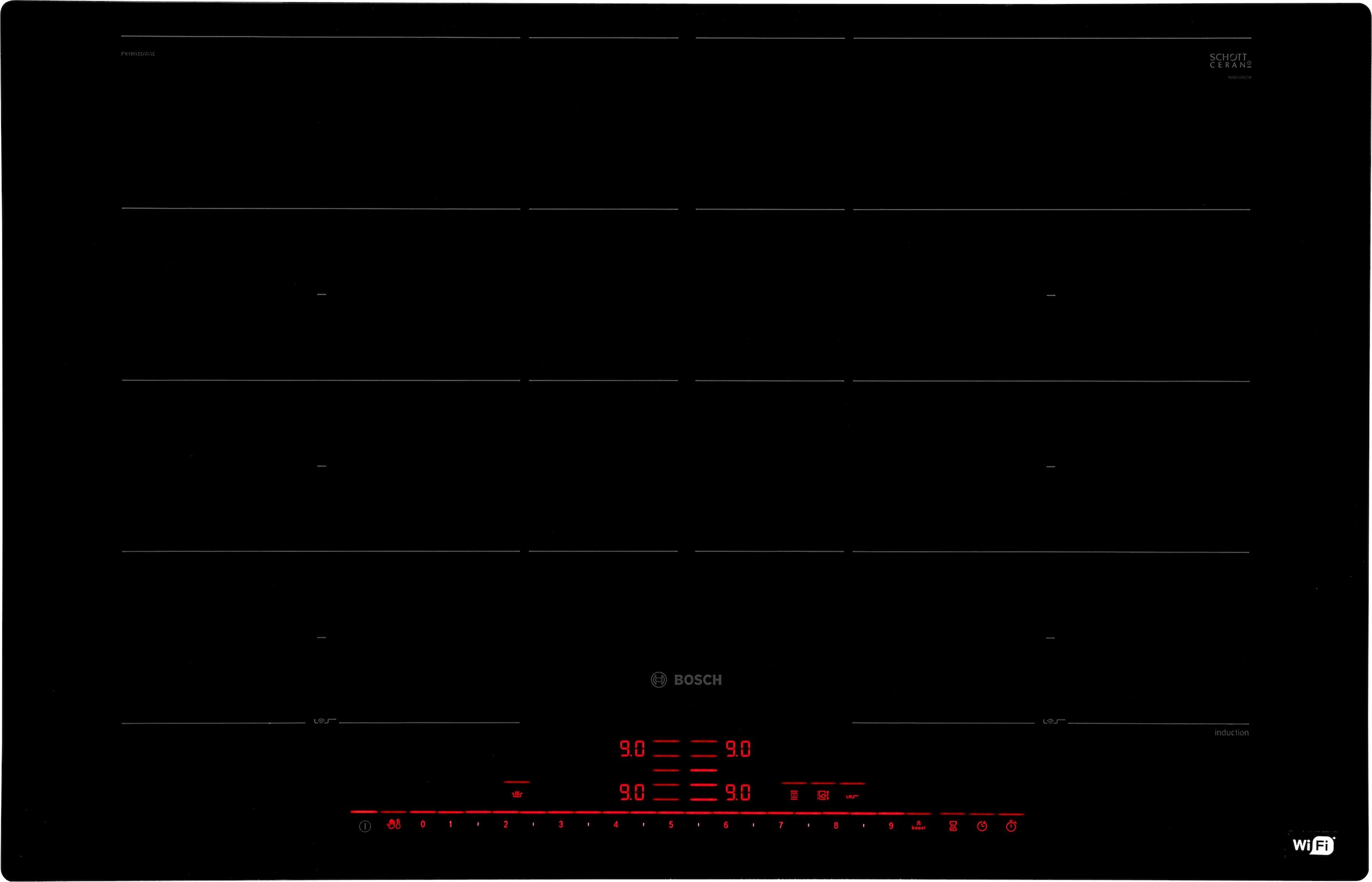 BOSCH Flex-Induktions-Kochfeld von SCHOTT CERAN, PXY801DW4E, mit DirectSelect Premium