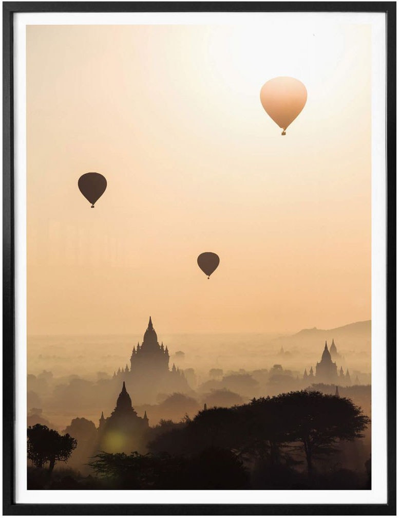 Wall-Art Poster »Morgen über Bagan«, Landschaften, (1 St.), Poster,  Wandbild, Bild, Wandposter kaufen | BAUR