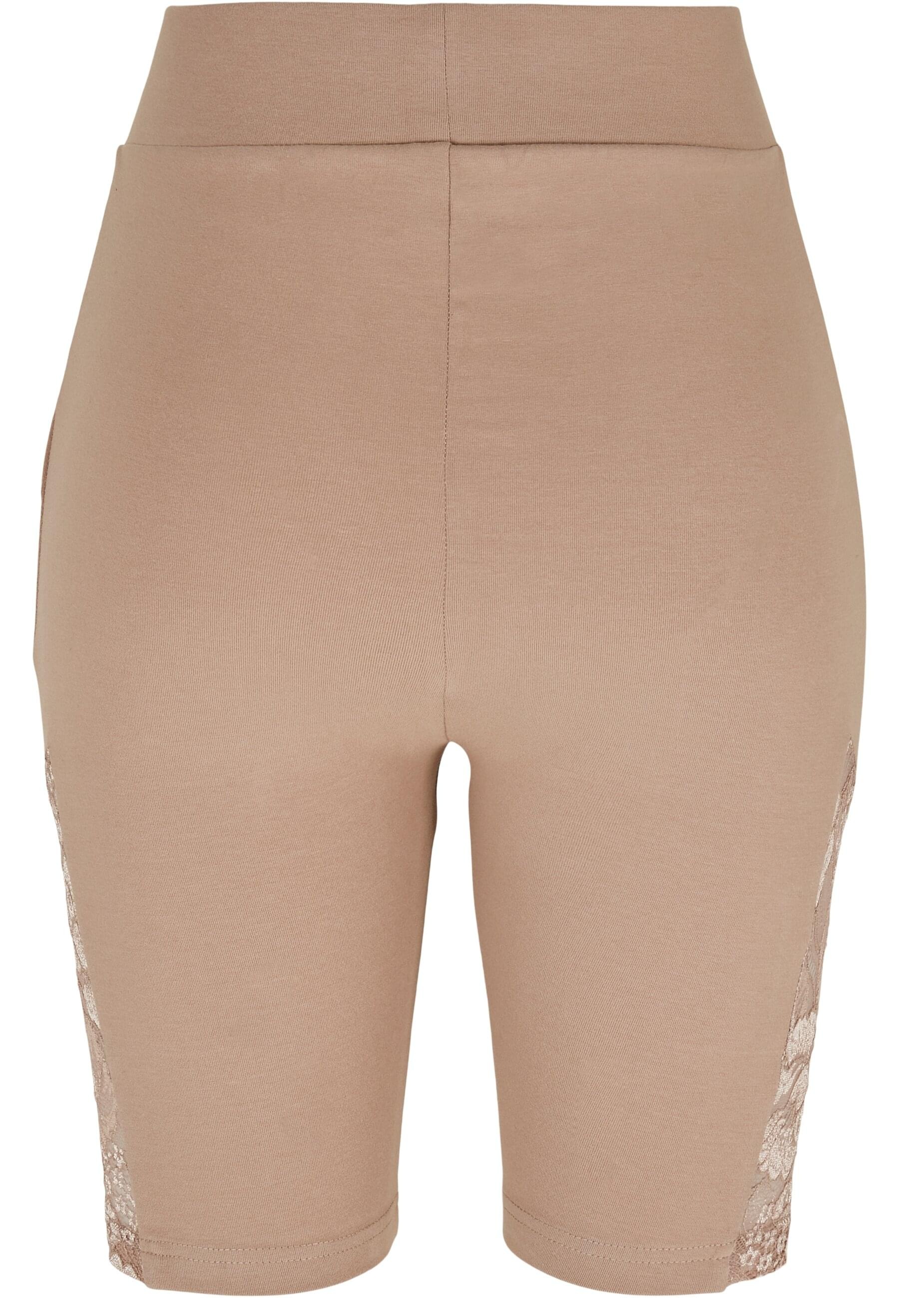 URBAN CLASSICS Radlerhose »Urban Classics Damen Ladies High Waist Lace Inset Cycle Shorts«, (1 tlg.)