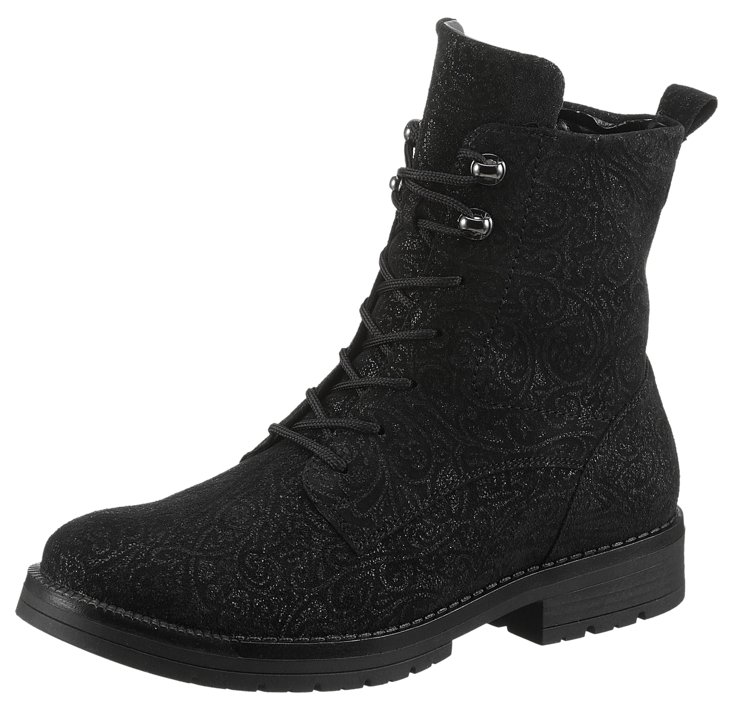 Waldläufer Schnürstiefelette "G-RAVINA" Schnürboots, Blockabsatz, in floral günstig online kaufen