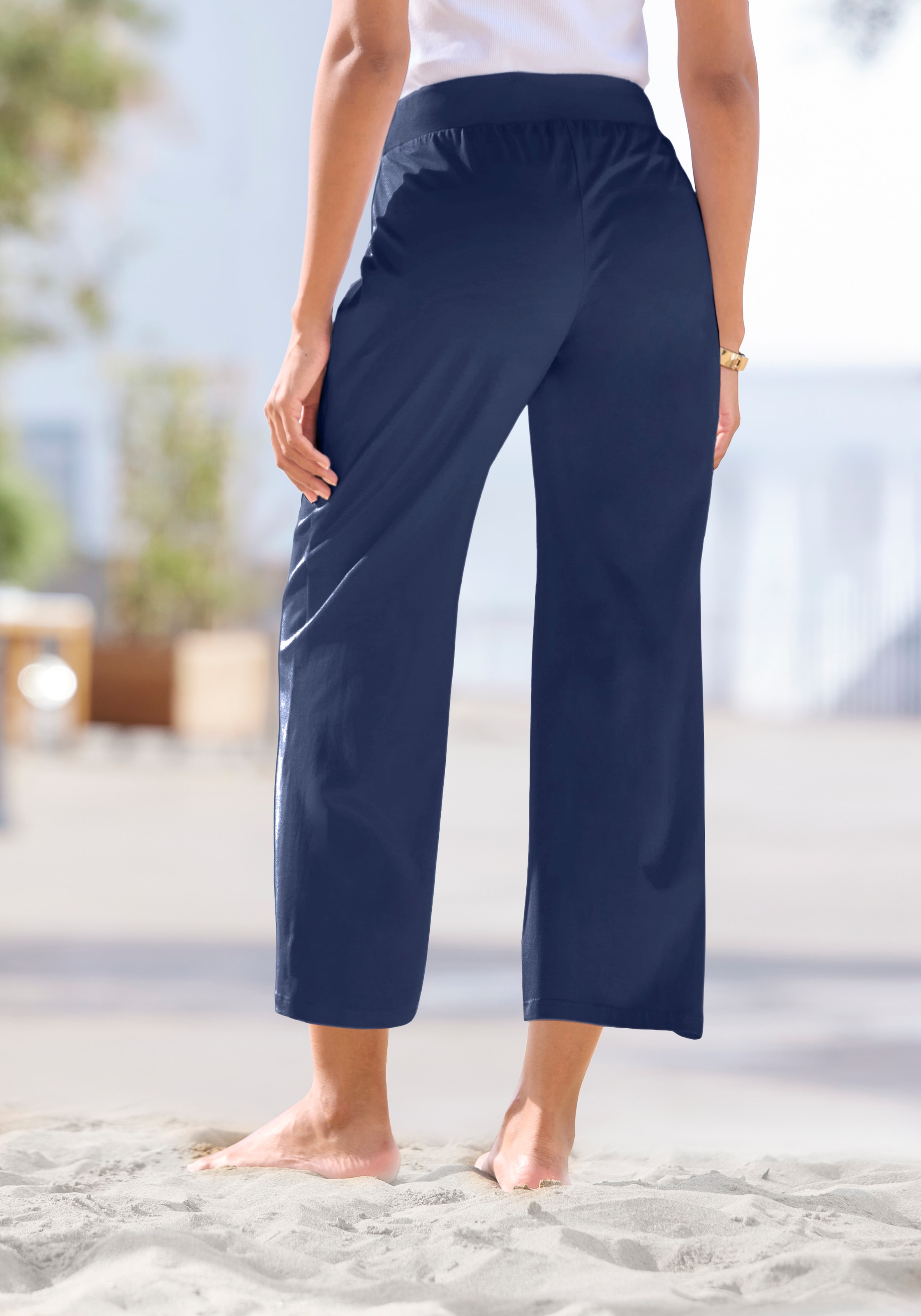 Beachtime by Lascana 7/8-Strandhose  aus weichem Jersey, Wide-Leg, Jogginghose, Relaxhose