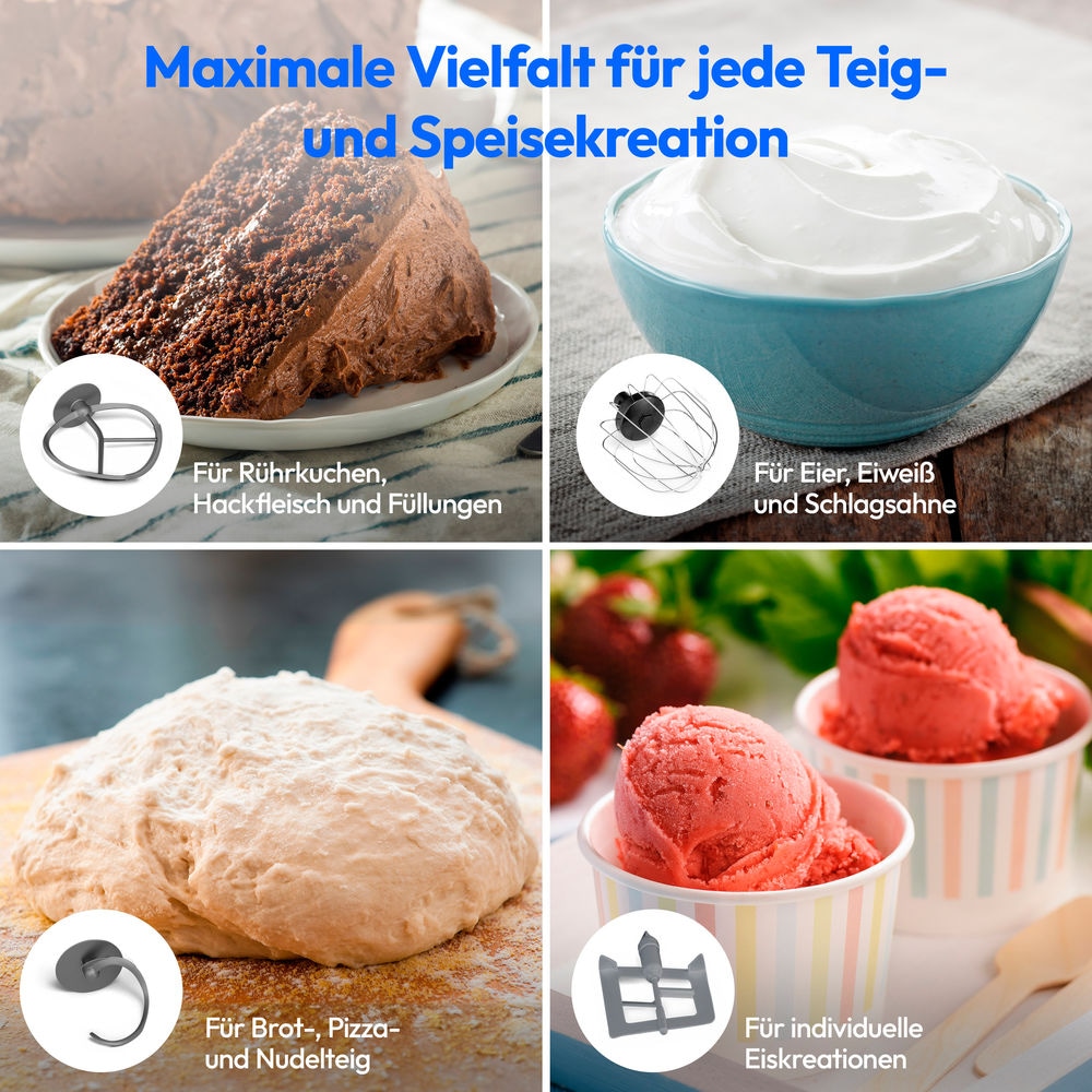Medion® Küchenmaschine »MD 18442 8 Geschwindigkeitsstufen, schwarz«, schwarz