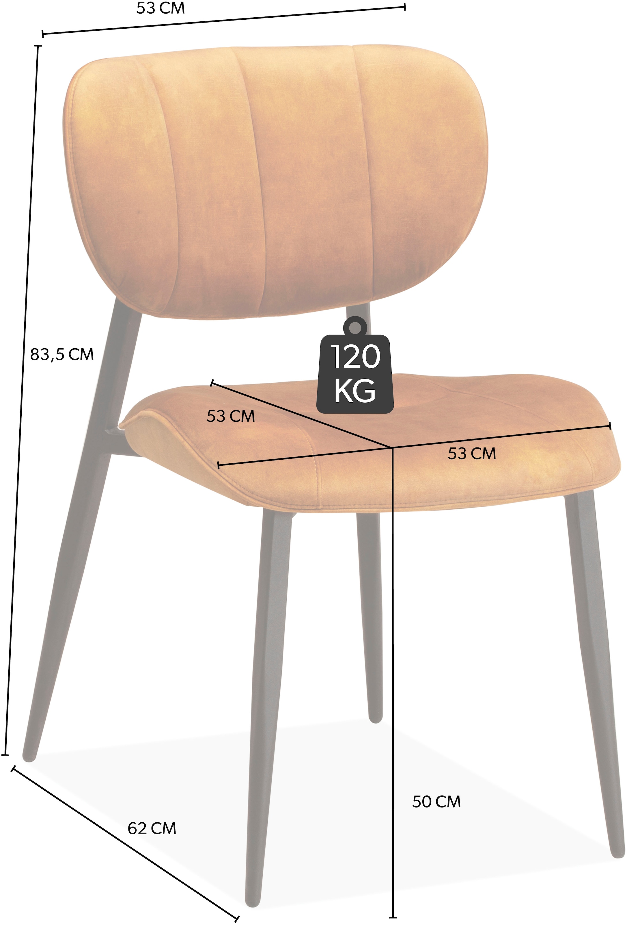 OMG Design Esszimmerstuhl »Jona«, (Set), 2 St., Stoff, Küchenstuhl Polsterstuhl, In drei stilvollen Farben erhältlich