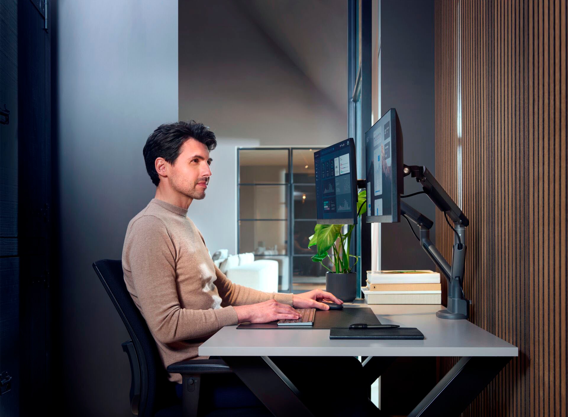 One for All Monitor-Halterung »Design Dual«, bis 89 cm Zoll