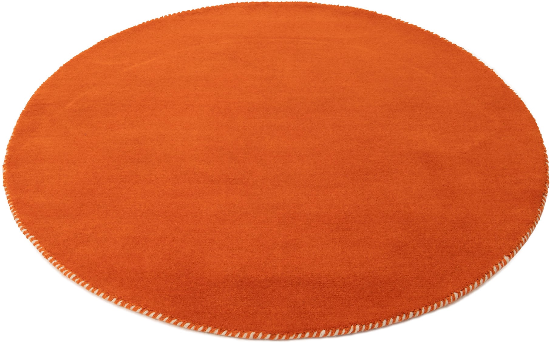 carpetfine Wollteppich »Gabbeh Lola Uni«, rund, 14 mm Höhe, mit natürlichem Pflanzenmaterial von Hand gewebt, auch als Läufer