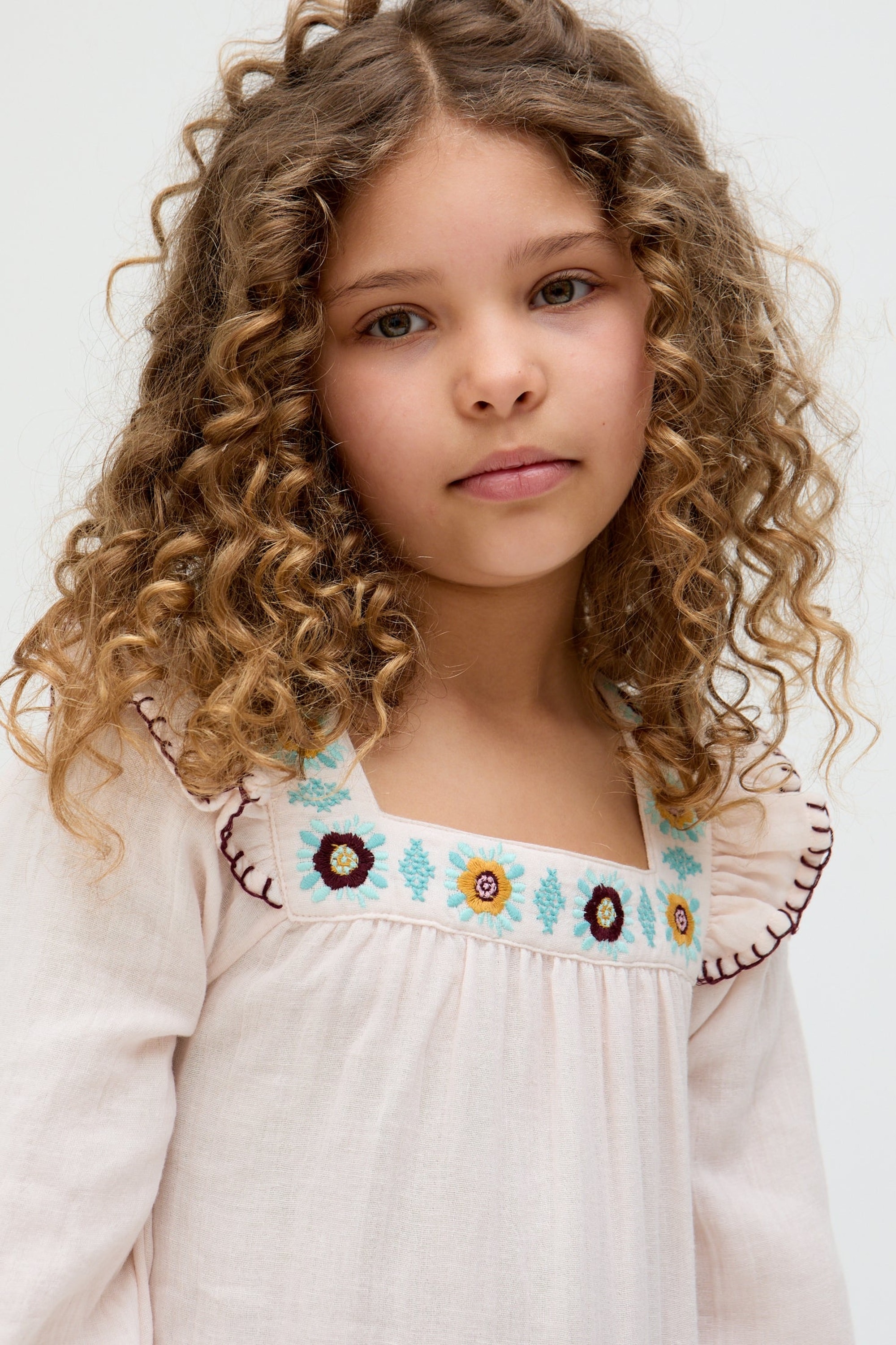 RAFFYA Minikleid »Lisa Square Neck Embroidered Dress Mädchen«