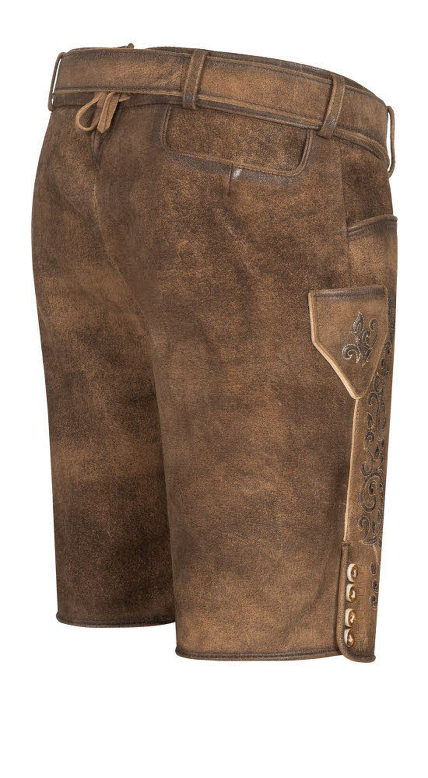 Nübler Trachtenlederhose "Lederhosen kurz Latz Obert" günstig online kaufen