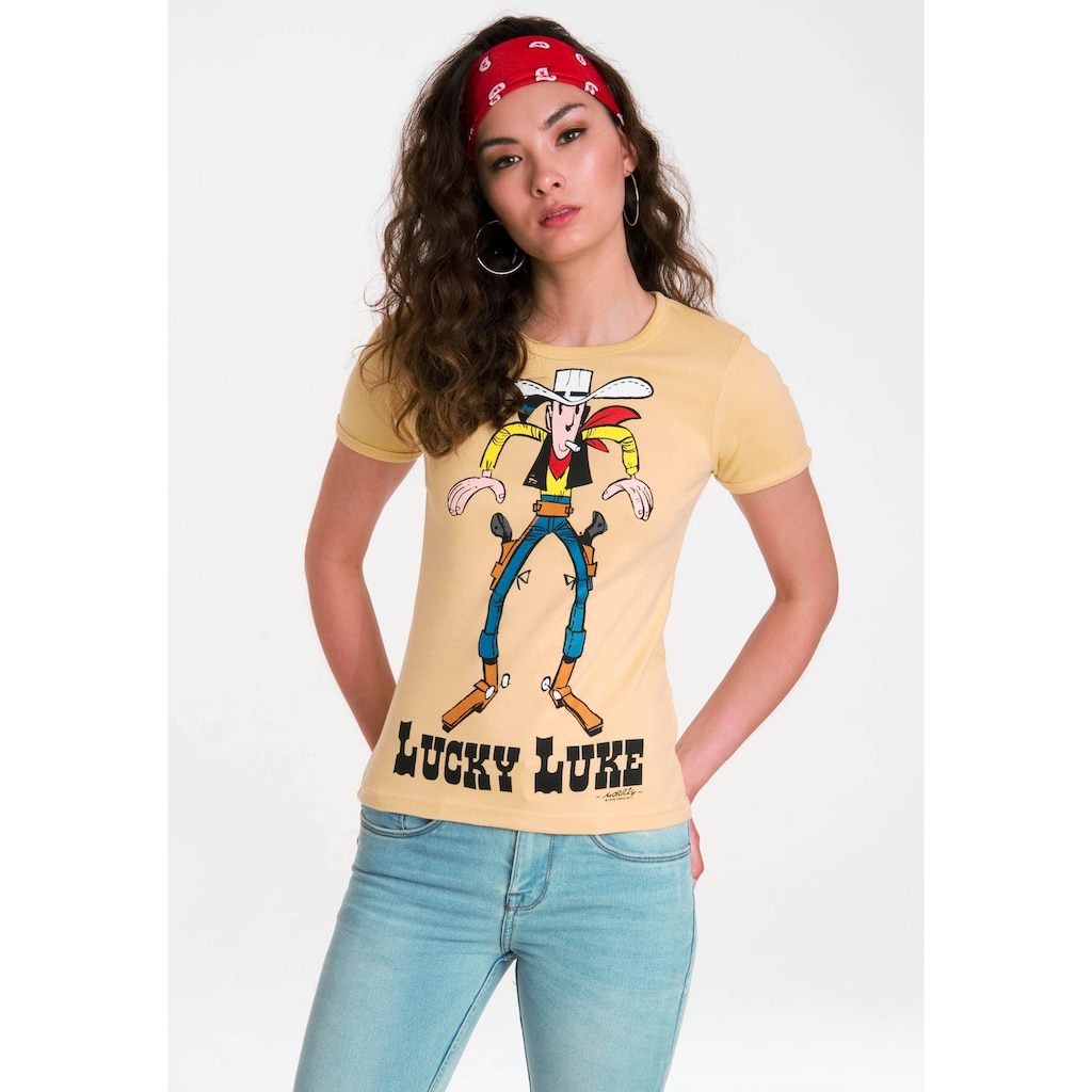 LOGOSHIRT T-Shirt »Lucky Luke Showdown« mit lizenziertem Originaldesign