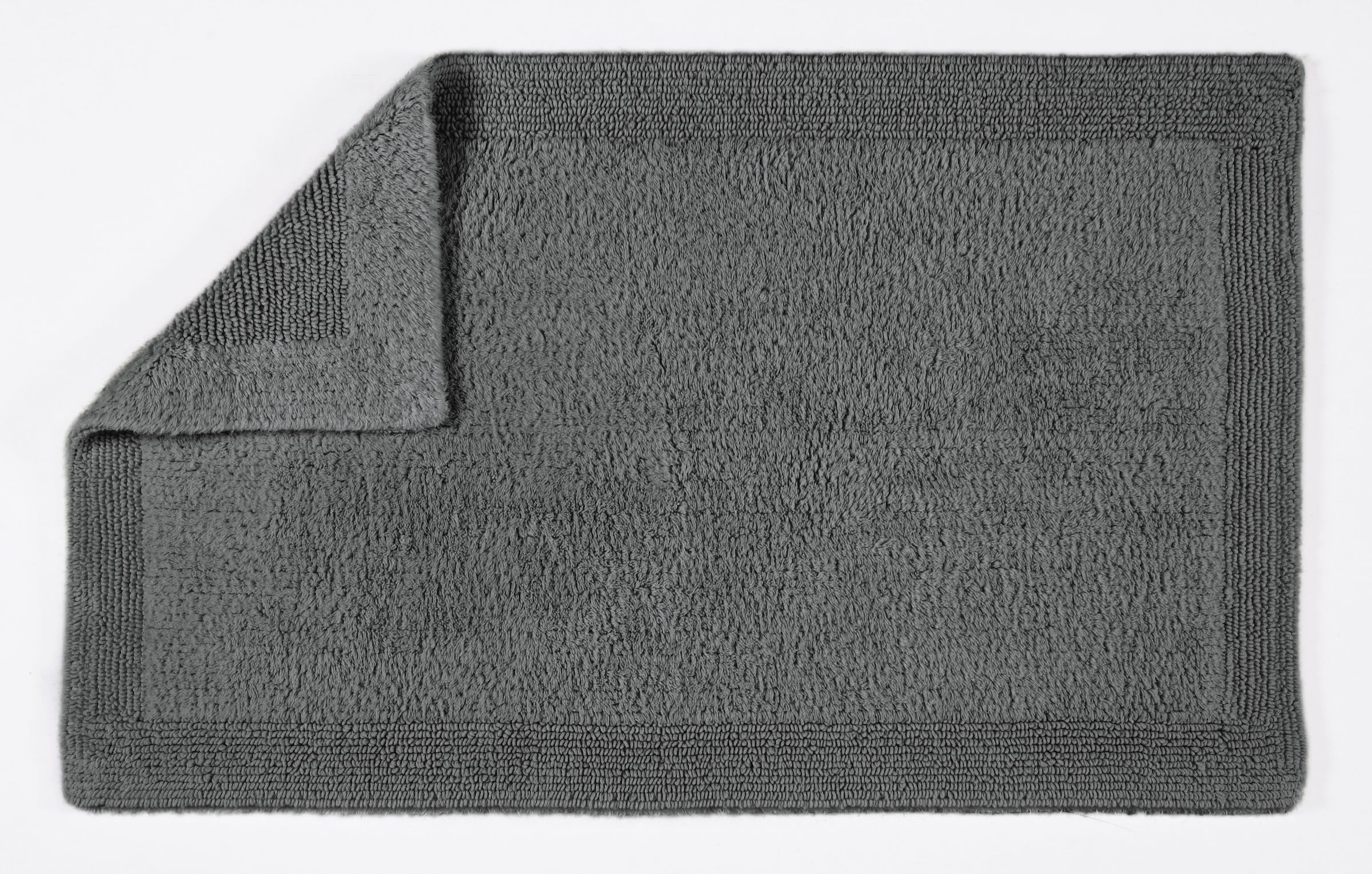 my home Badematte »Kapra, Badvorleger, Badezimmer Teppich«, beidseitig nutzbar-fußbodenheizungsgeeignet-strapazierfähig, mit Bordüre, Badteppich, Badematte, Baumwolle