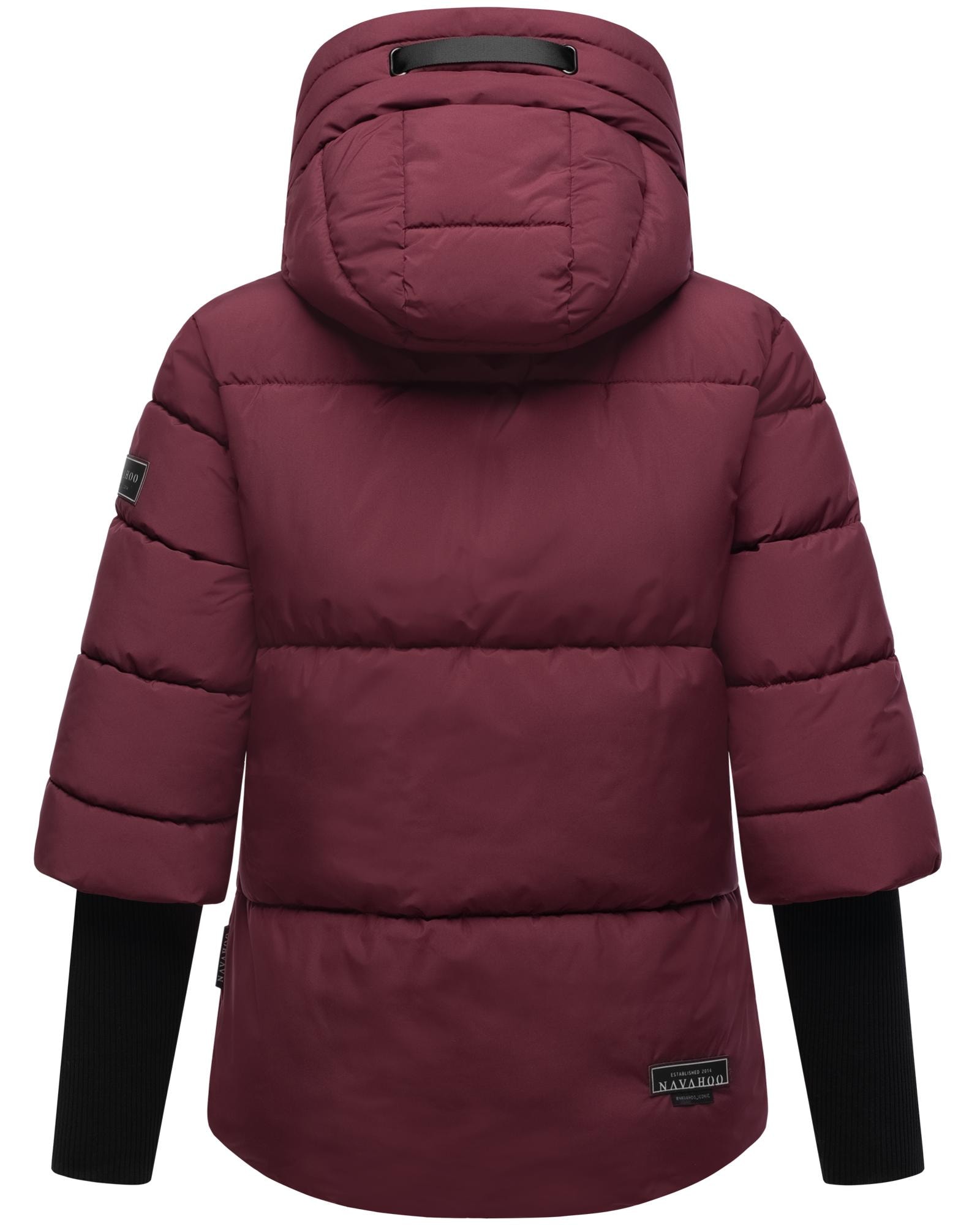 Navahoo Steppjacke »Lotusherz XIV«, mit Kapuze, Warme gesteppte Winterjacke mit Rippstrickärmeln