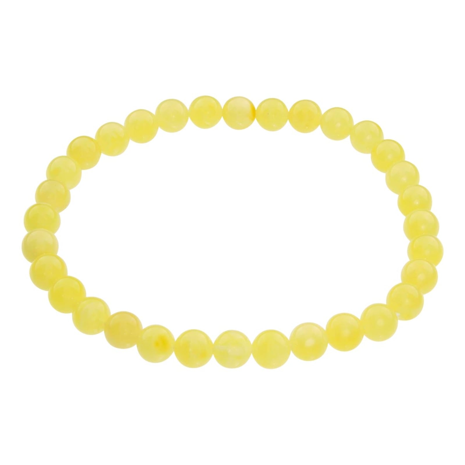 OSTSEE-SCHMUCK Damen Armband "- Kugel 6 mm - Bernstein -", Bernstein, gelb, Bernstein, Armbänder