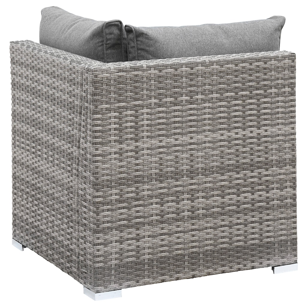 KONIFERA Gartenlounge-Set »Kalamos«, (Set, 23 tlg., 3er-Sofa, 2x 2er Sofa, Ecksofa, 2x Hocker, 2x Tisch, inkl. Auflagen), Polyrattan, Aluminium, 10 Personen, individuell aufstellbar