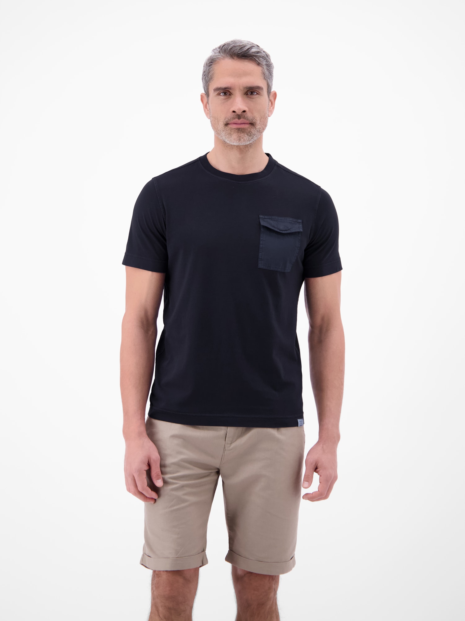 LERROS 1100000002199 "T-Shirt mit O-Neck und Brusttasche"