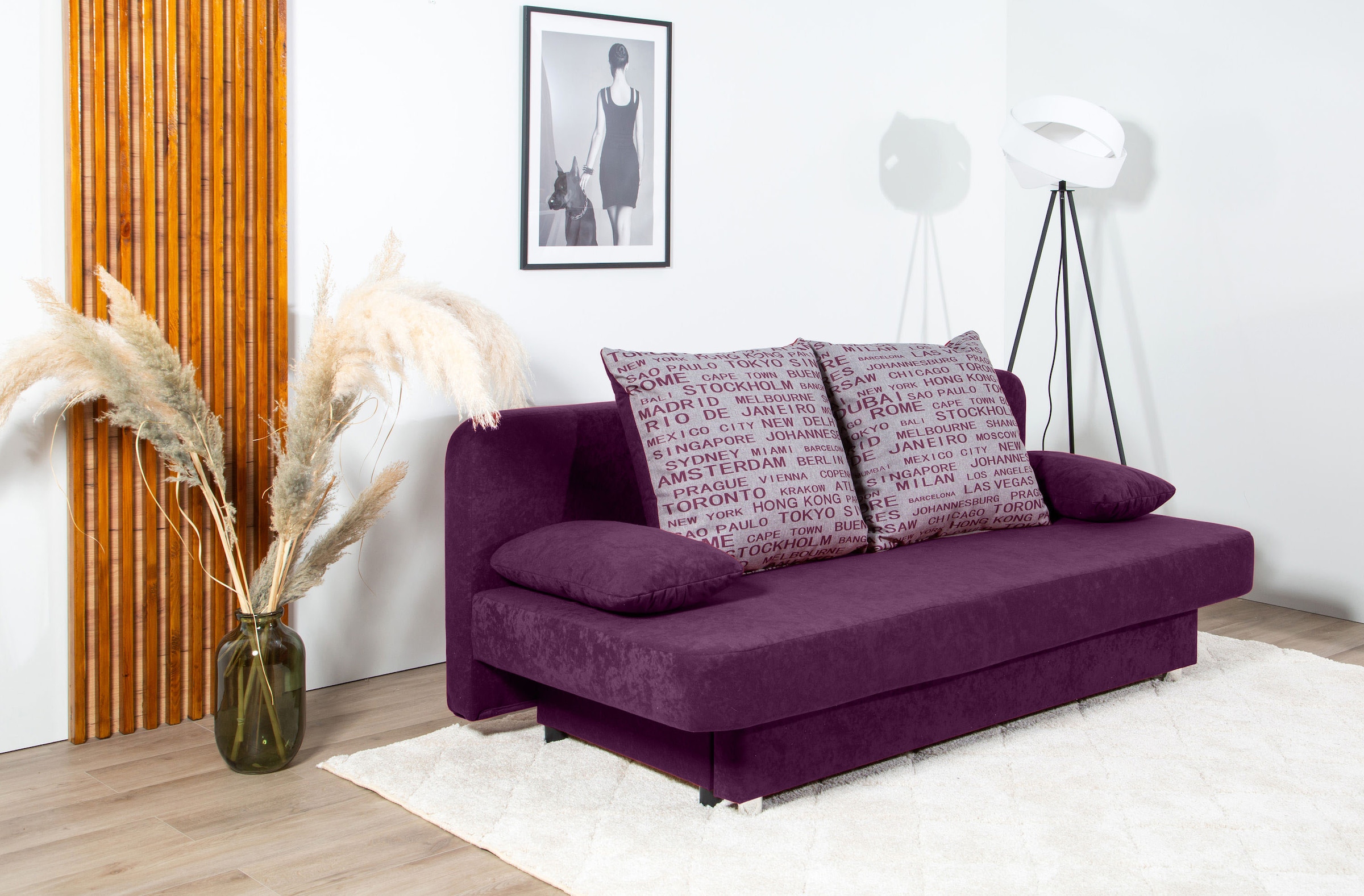 COLLECTION AB Schlafsofa »Ulla inkl. Bettfunktion und Bettkasten«, Schlafsofa,Bettfunktion,Bettkasten,inkl. Rückenkissen,Armlehnekissen