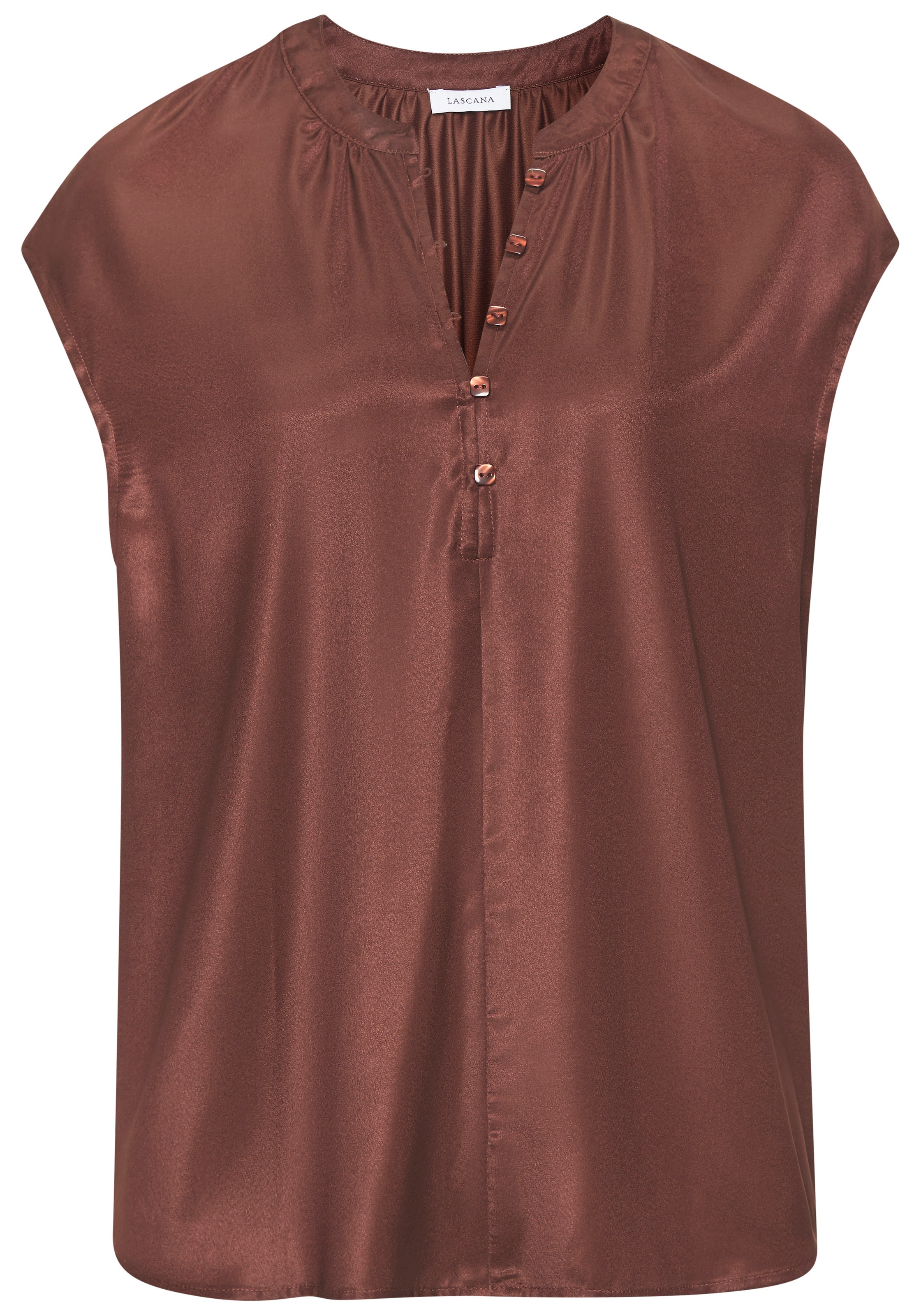 LASCANA Satinbluse mit kurzen Ärmeln, elegant günstig online kaufen