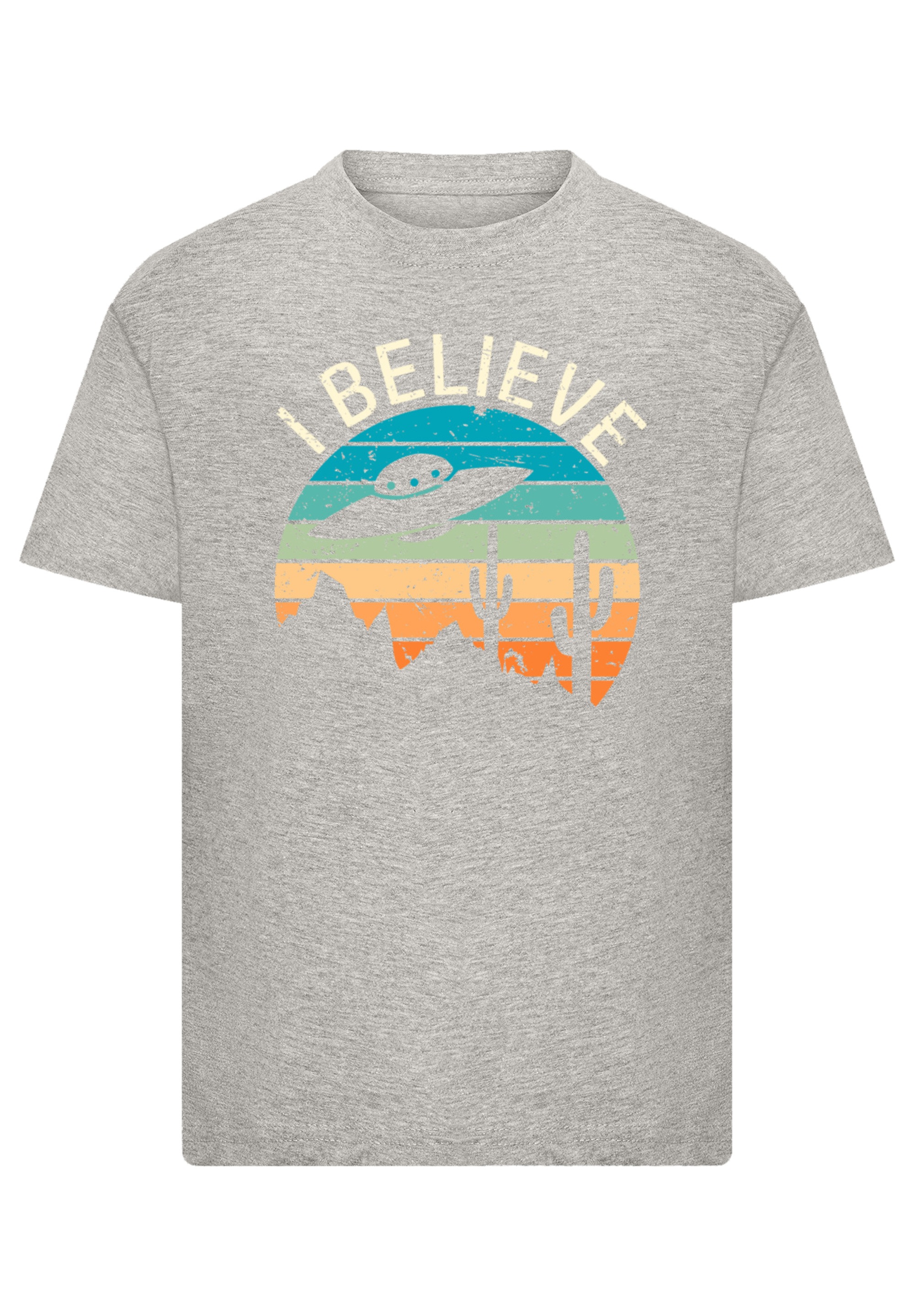 F4NT4STIC T-Shirt »I Believe UFO Alien Sonnenuntergang«, Premium Qualität