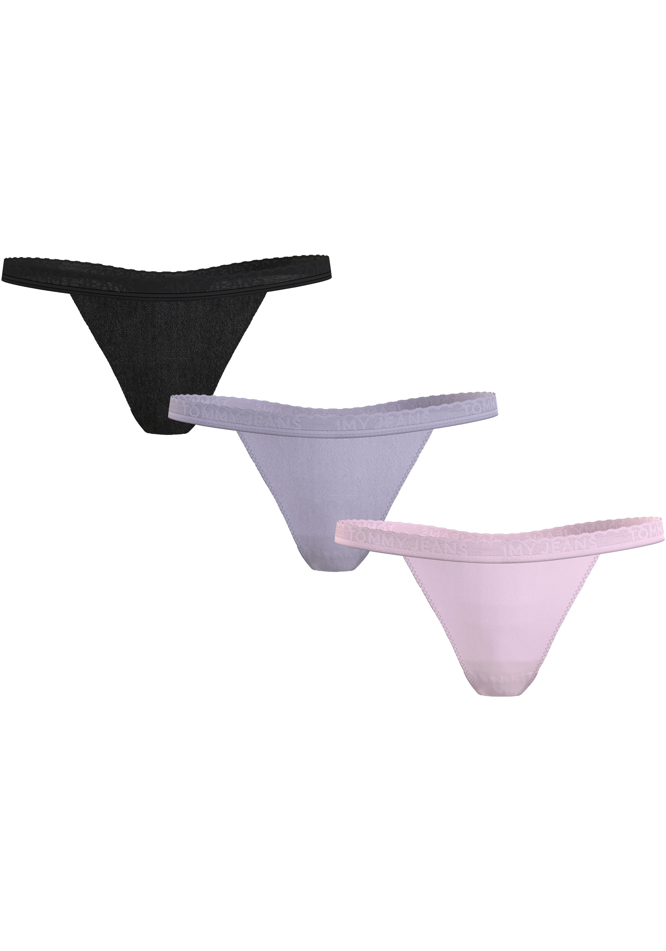 Tommy Hilfiger Underwear Tanga »3P TANGA THONG«, (Packung, 3 St., 3er), mit Tommy Jeans Lgoo-Schriftzug