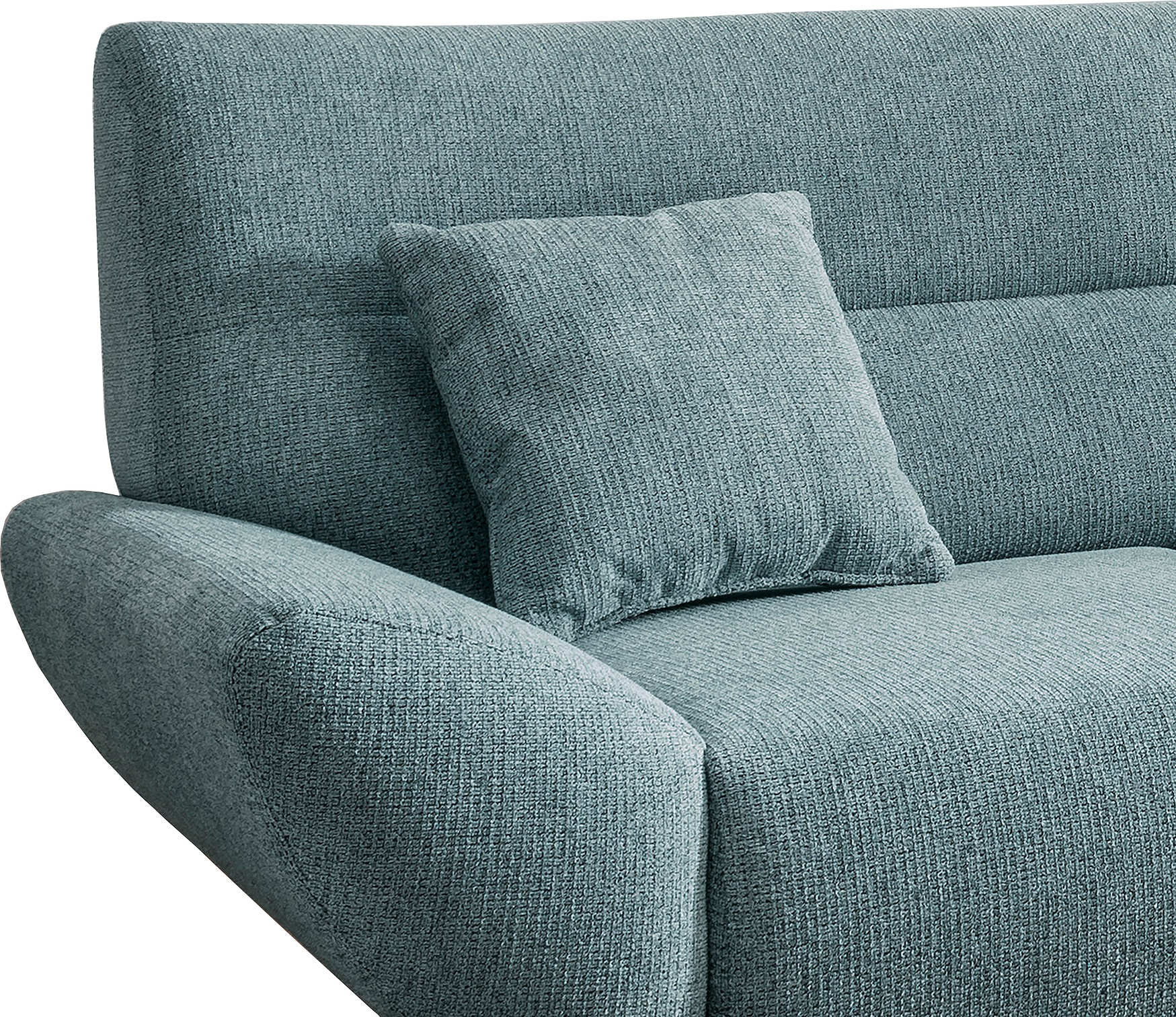 INOSIGN Ecksofa »Drago, elegant und zeitlos, komfortabel, Holzfuß, L-Form«, frei im Raum stellbar, inkl. 2 Zierkissen