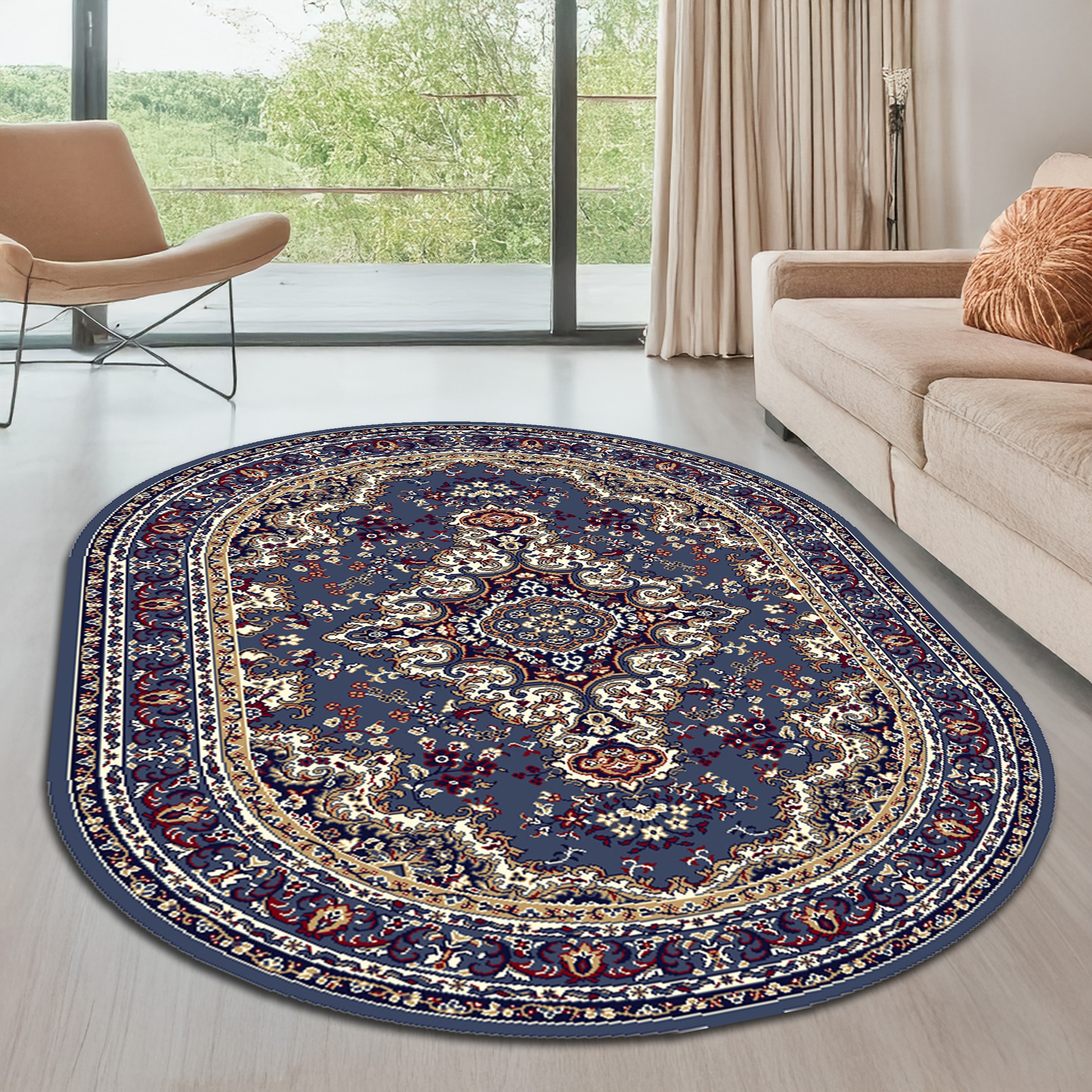 OTTO home Teppich "Oriental, Made in Belgium" oval 7 mm Höhe Orient-Optik, günstig online kaufen