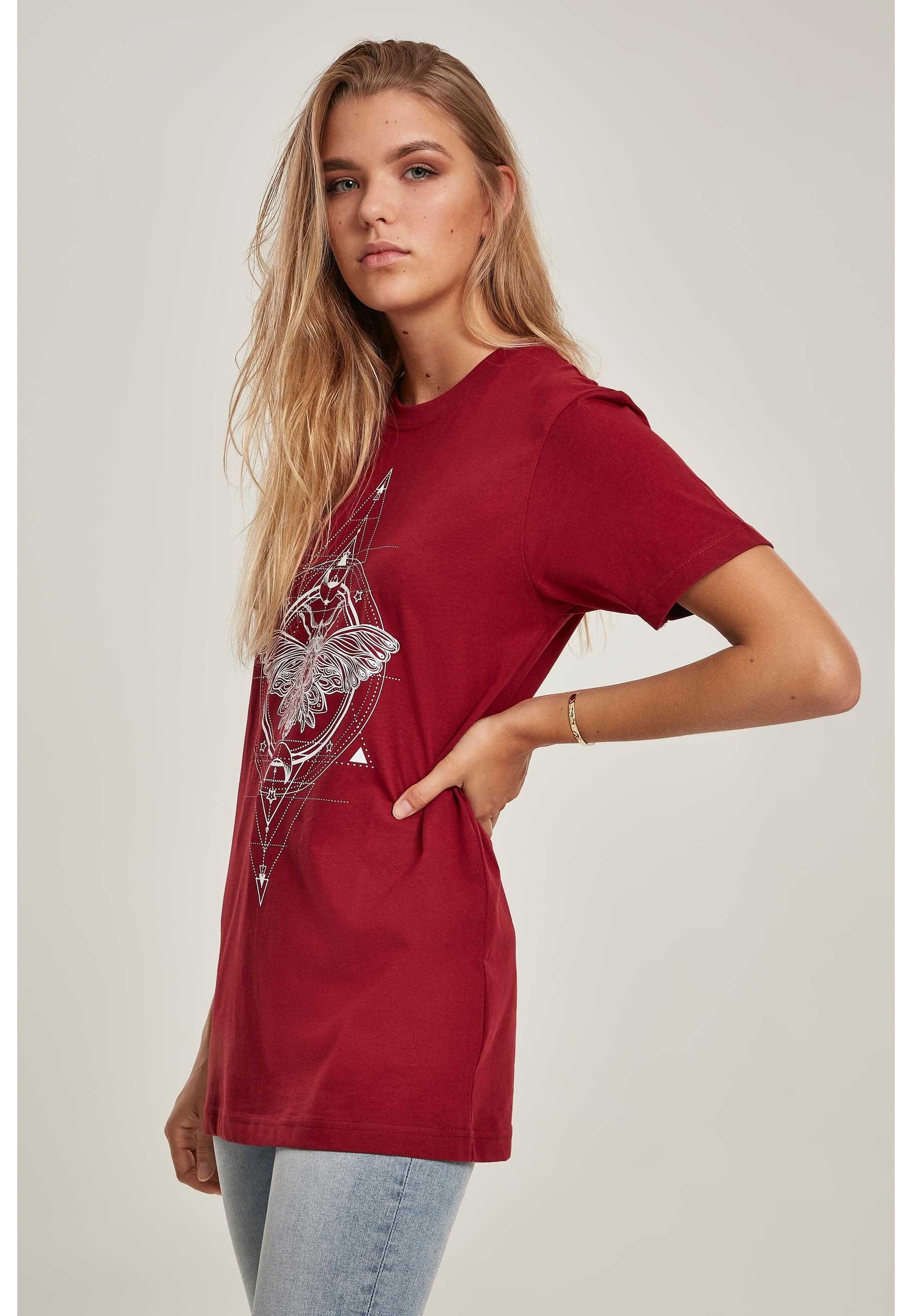 MisterTee Kurzarmshirt »MisterTee Damen Ladies Moth Tee«, (1 tlg.)