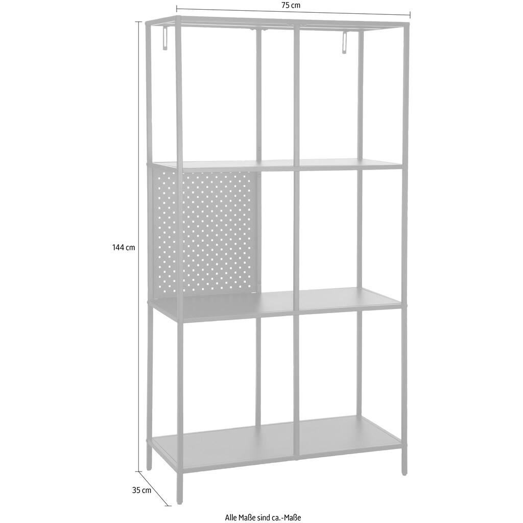 andas Standregal »Ingstrup«, Pulverbeschichtet aus Metall, Breite 75 cm, Höhe 144 cm