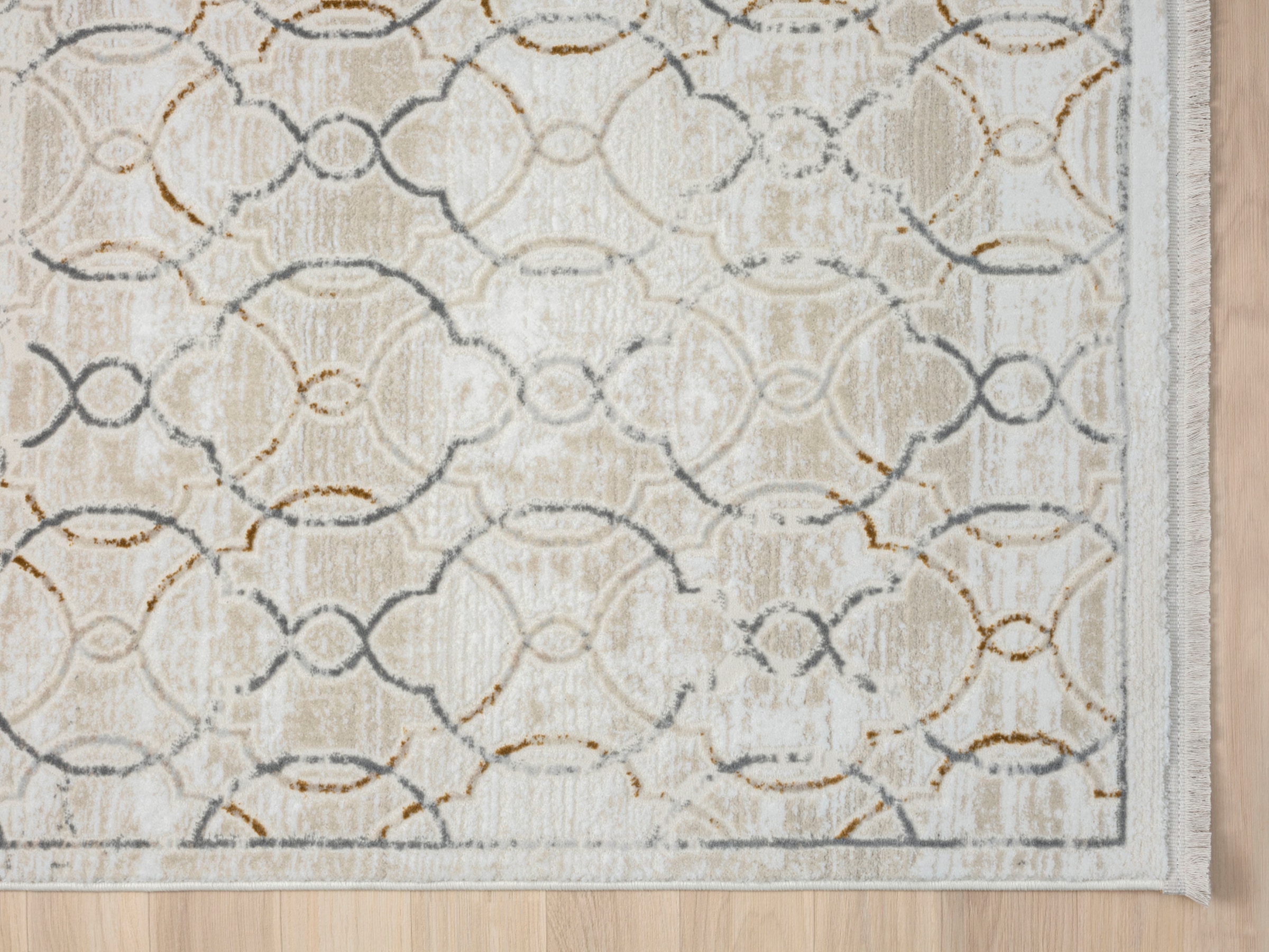 Myflair Möbel & Accessoires Teppich »My Floor Lagerräumung«, rechteckig, 10 mm Höhe, Kurzflor, Retro-Style, mit Fransen, besonders weich durch Microfaser
