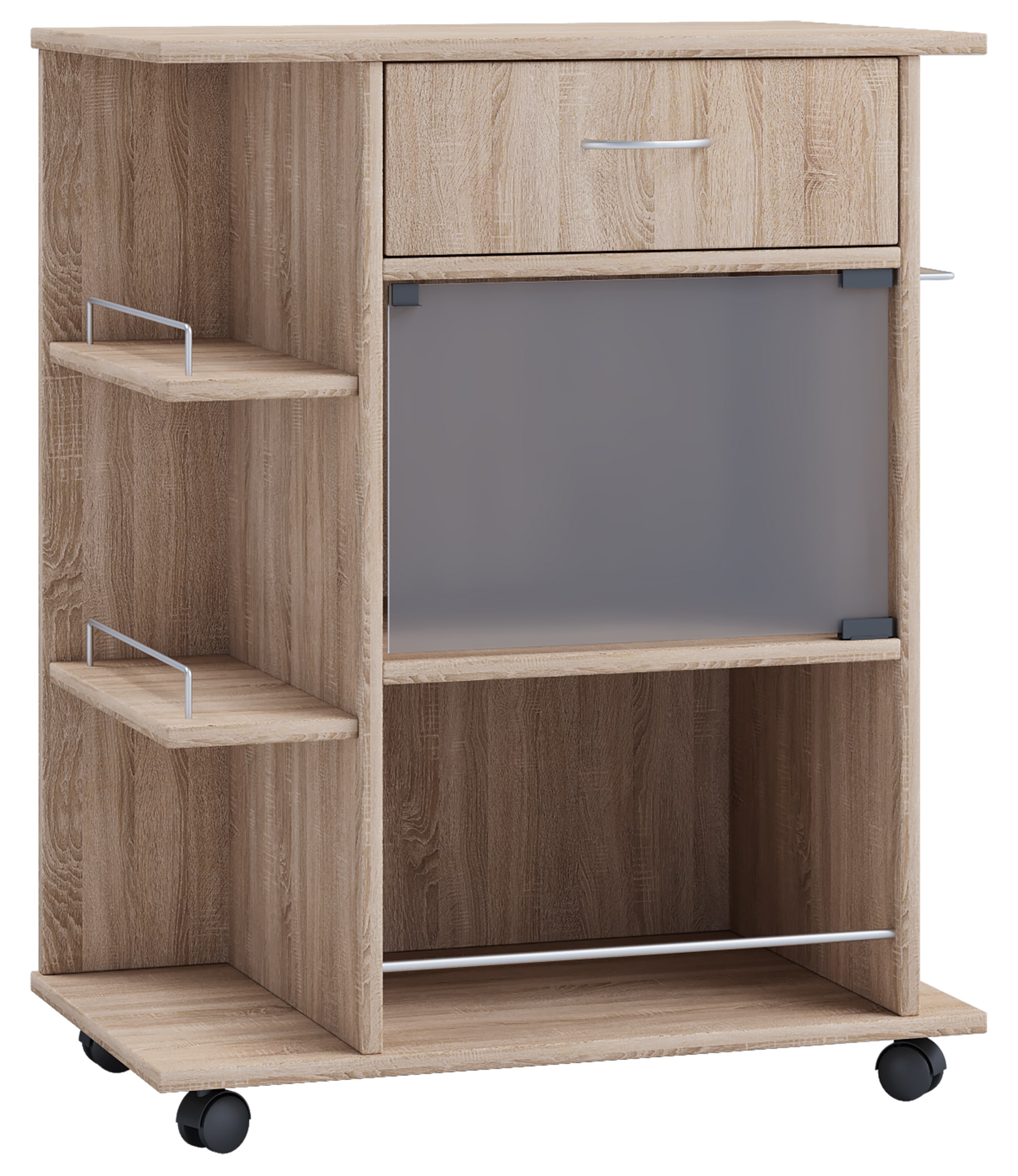 VCM Beistellschrank »VCM Küchenwagen | Rollwagen mit Schublade und Ablage | Maße Küchenwagen ca. H. 80 x B. 65 x T. 39 cm | rollbar | Servierwagen - Pocis«, (1 St.)