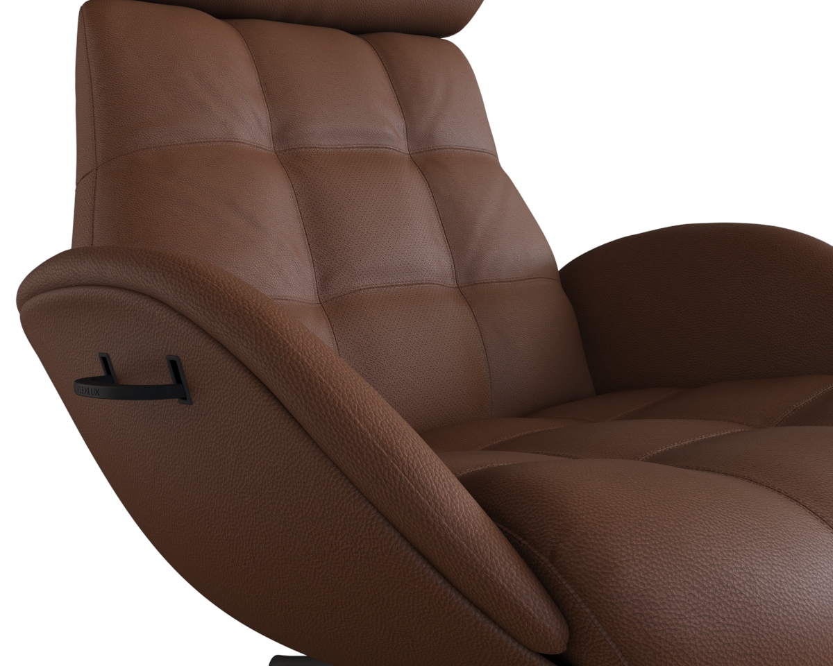 FLEXLUX Relaxsessel »Chester, Funktionssessel, Hoher Komfort, Scandi, Drehbar«, Premium Komfort, Rücken- und Kopfteilverstellung, Drehbar, Fuß Schwarz