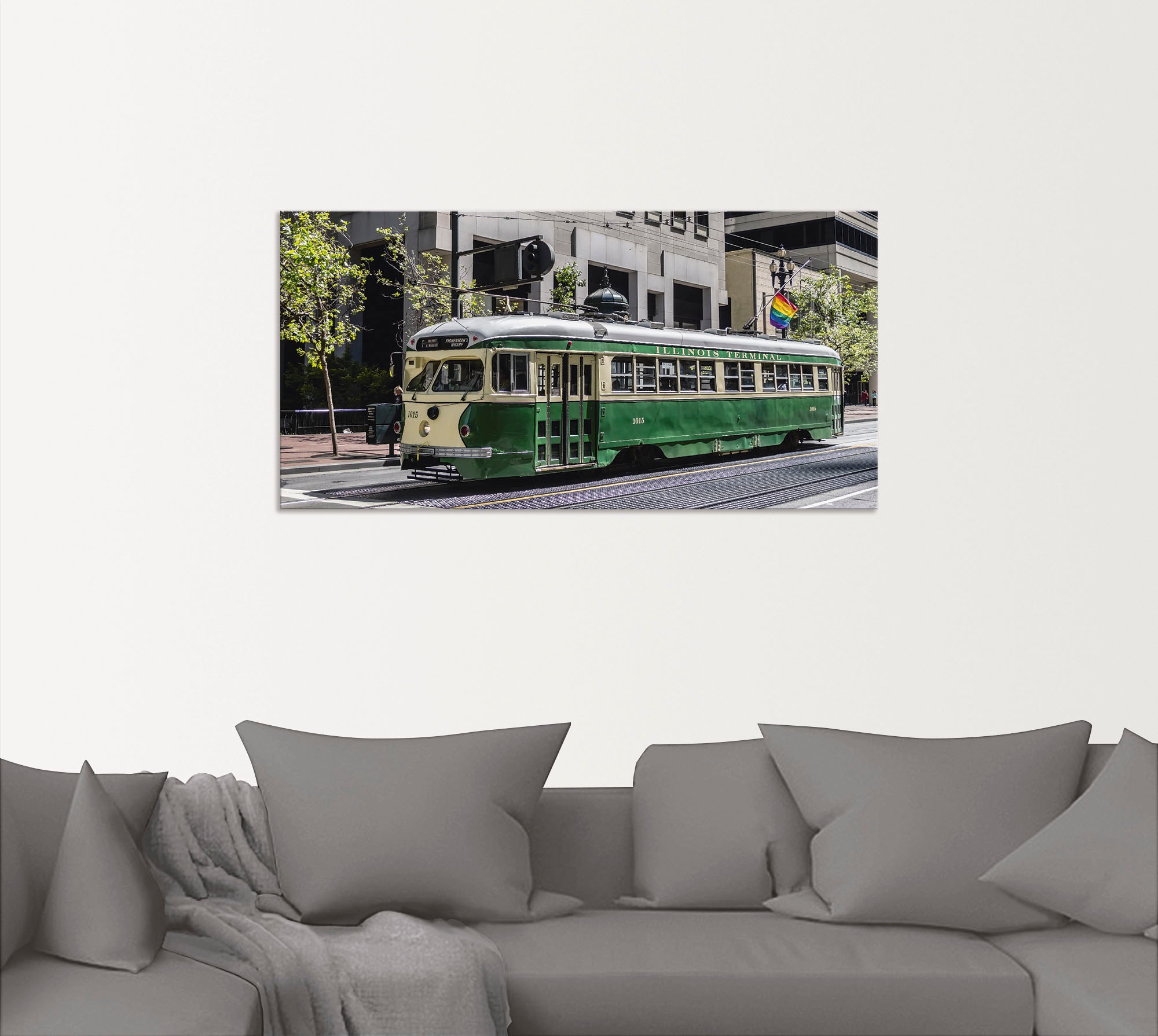 Artland Wandbild »Historische Straßenbahn in San Francisco«, Züge, (1 St.), als Alubild, Leinwandbild, Wandaufkleber oder Poster in versch. Größen