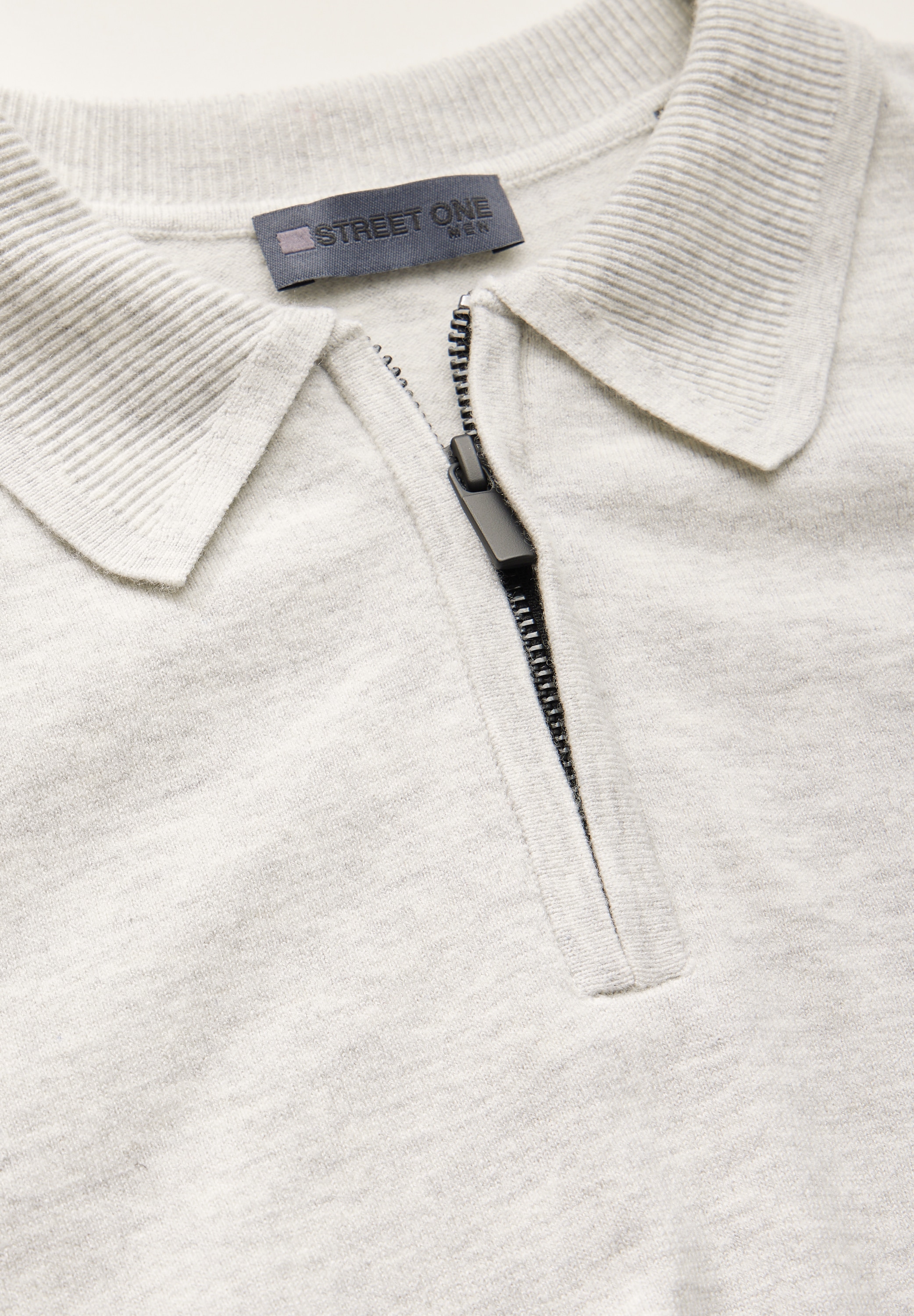 STREET ONE MEN Poloshirt, mit Materialmix