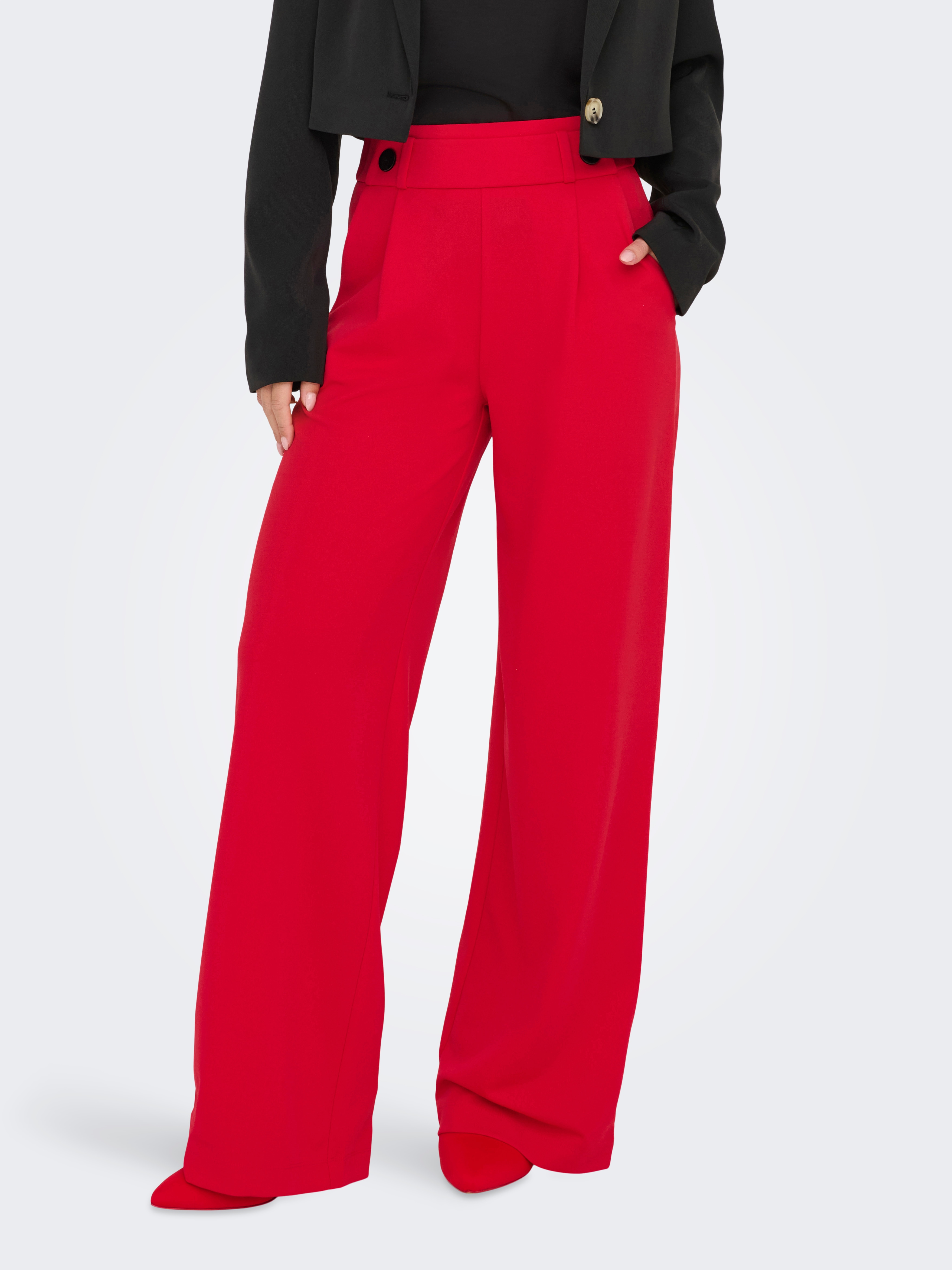 JDY Jerseyhose "JDYGEGGO NEW LONG PANT JRS NOOS" Materialmix, weit geschnitten