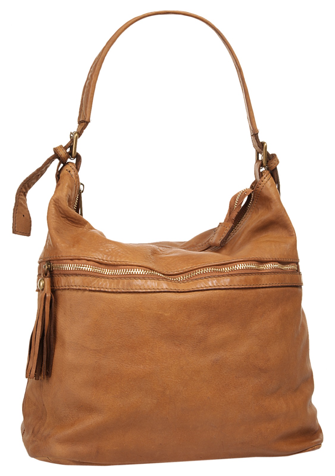 Shopper SAMANTHA LOOK, Damen, Gr. B/H/T: 34cm x 32cm x 16cm onesize, braun (cognac), Leder, Taschen Shopper, echt Leder, Made in Italy 2