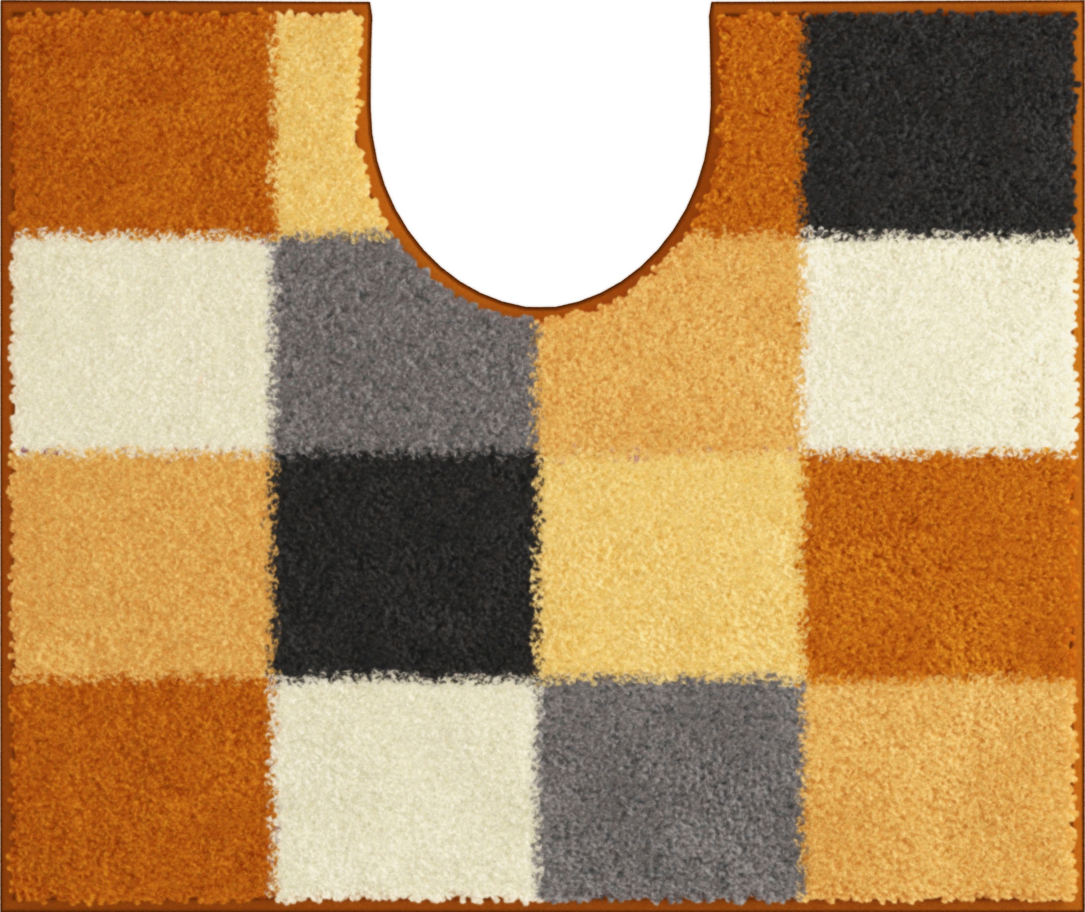 Thumbnail - Grund Badematte "BONA" Höhe 20 mm fußbodenheizungsgeeignet rutschhemmender Rücken, kariert, flauschig, weich