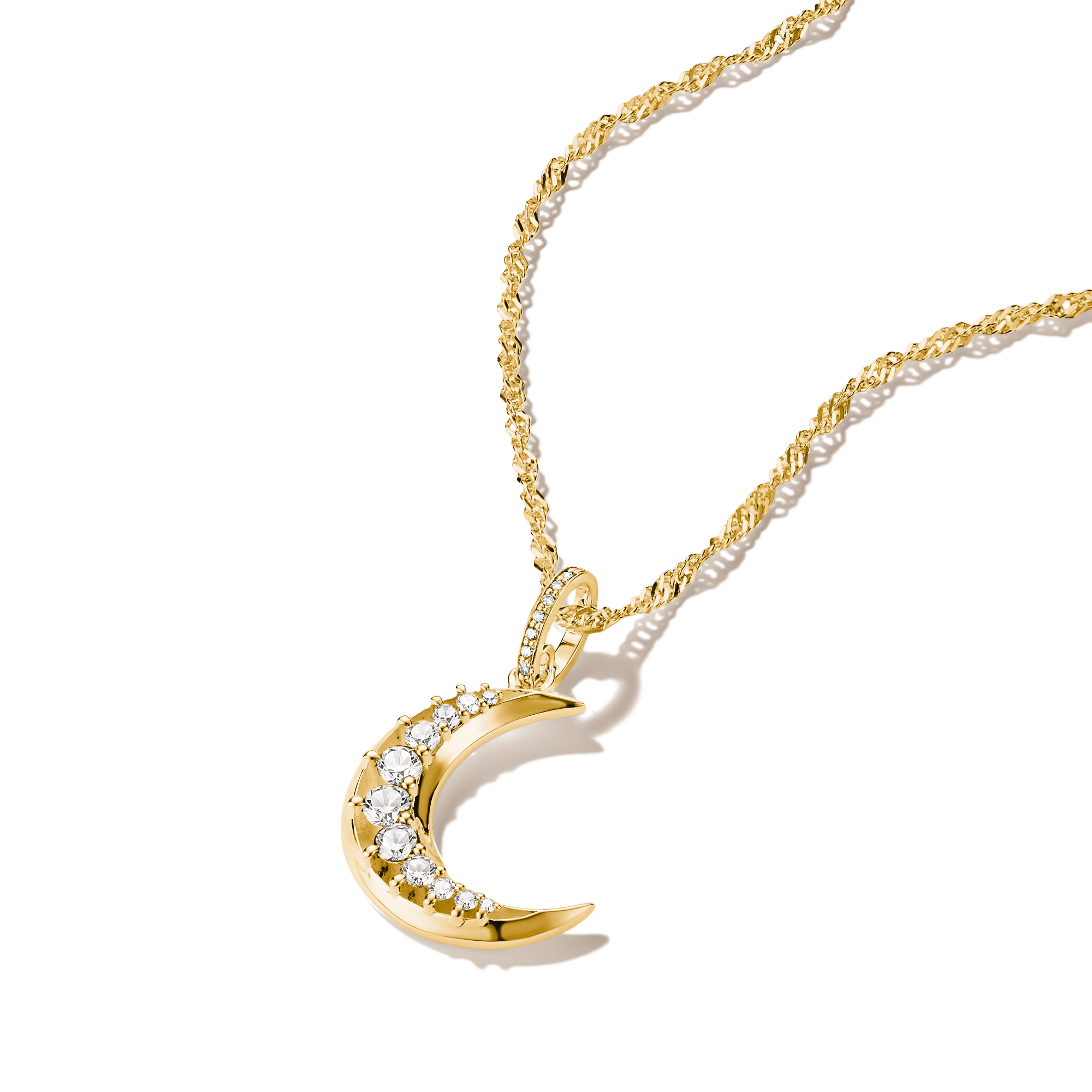 THOMAS SABO Kettenanhänger »Midnight Sky Anhänger Mond«  mit Zirkonia (synth.)