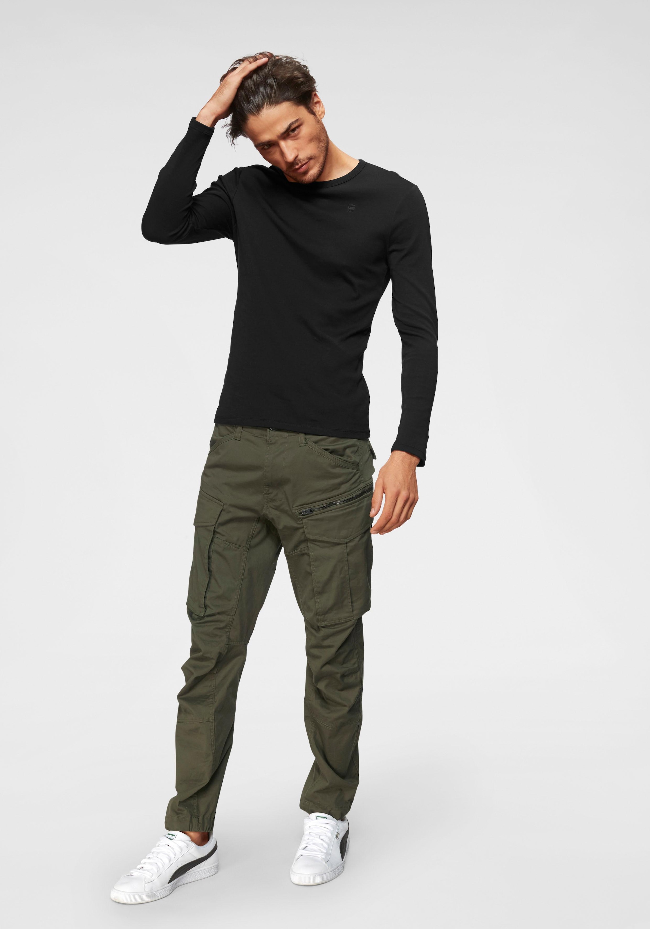 G-STAR Langarmshirt, Basic-Artikel aus blickdichter, hochwertiger Baumwollqualität