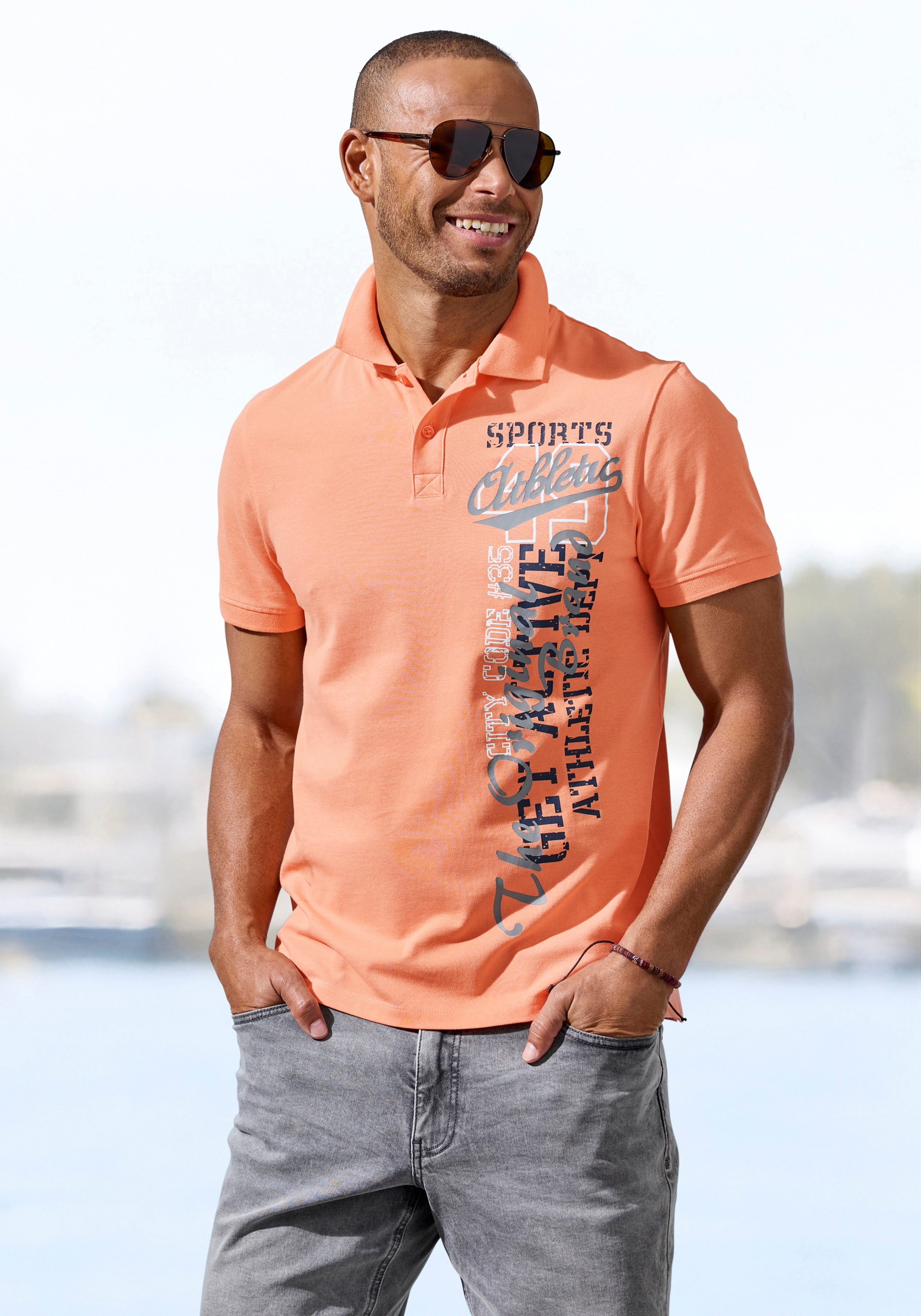 John Devin Poloshirt Men Apricot XL