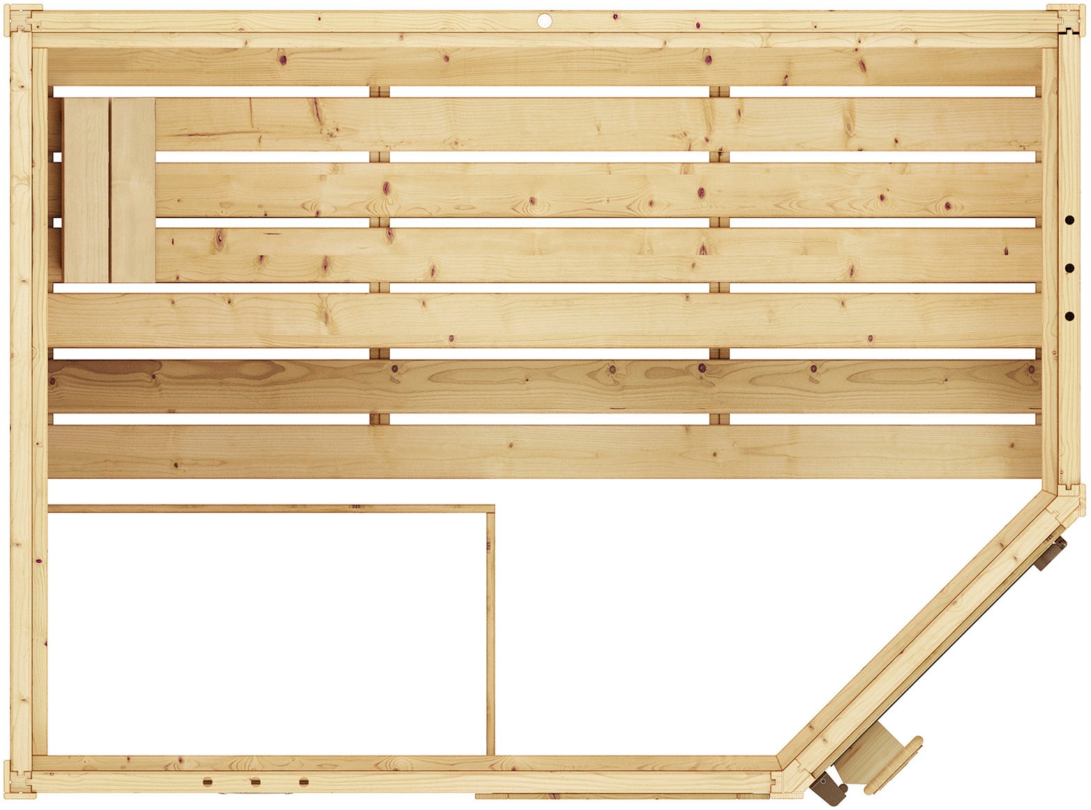 weka Sauna »Massivholzsauna VALIDA Eck 1«, Blockbohlen, Fensterelement, moderne Glastür