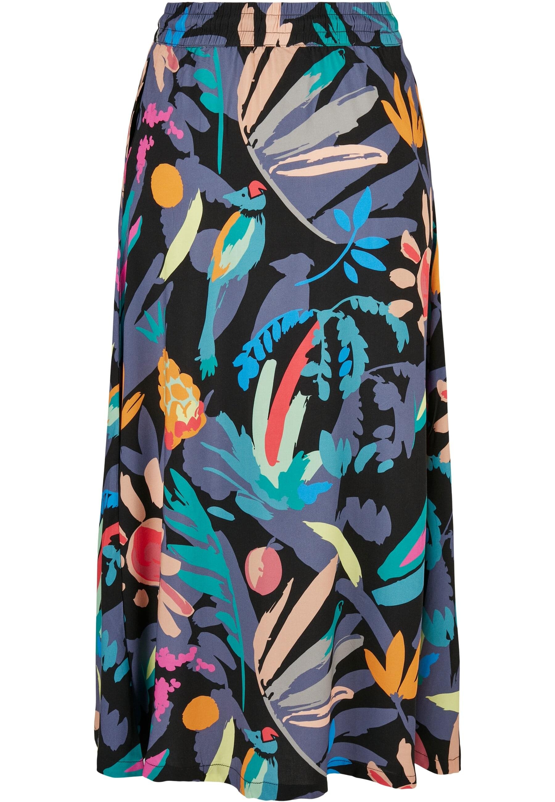 URBAN CLASSICS Jerseyrock »Urban Classics Damen Ladies Viscose Midi Skirt«, (1 tlg.)