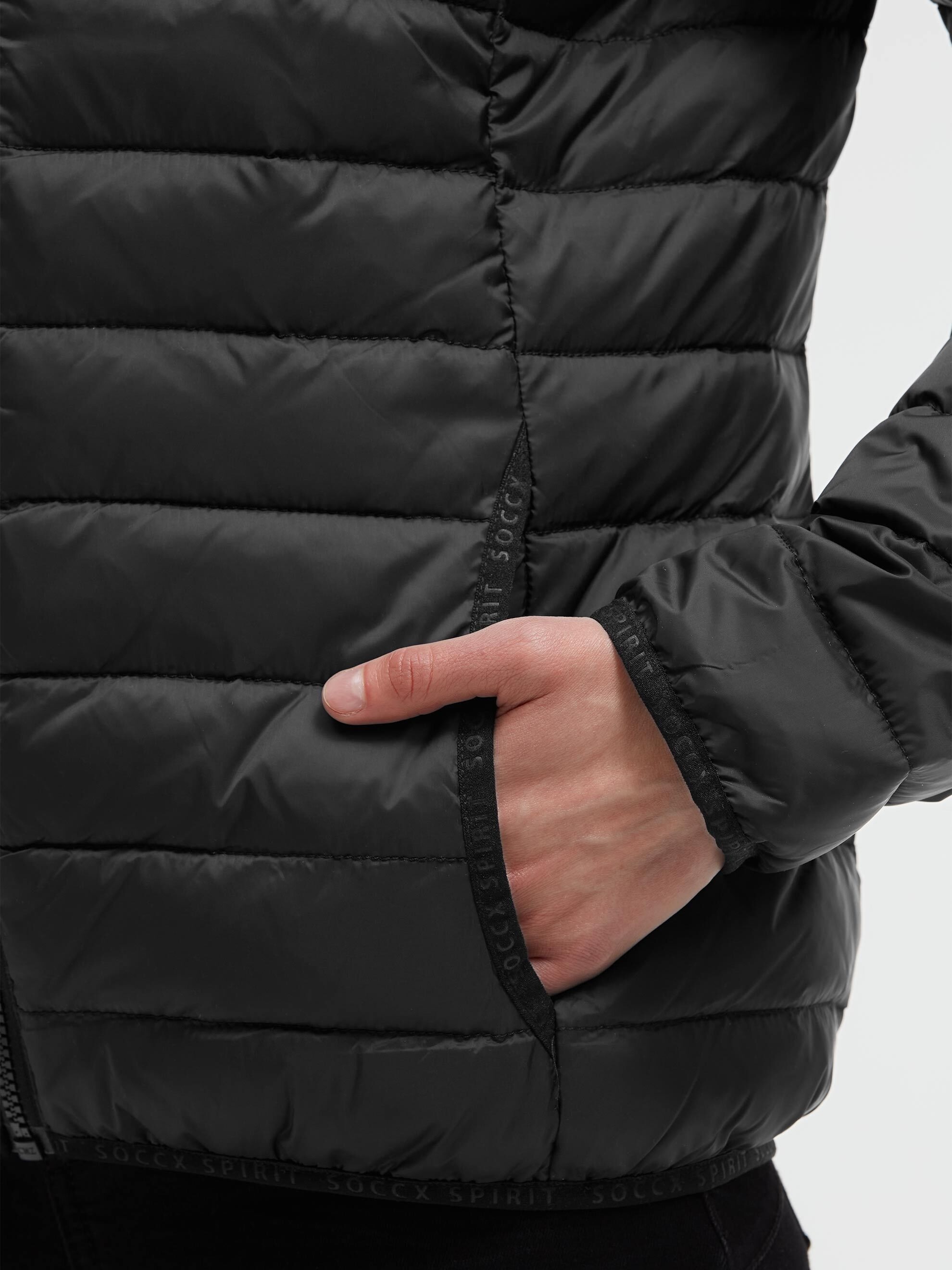 SOCCX Outdoorjacke mit Kapuze mit elastischem Saumabschluss