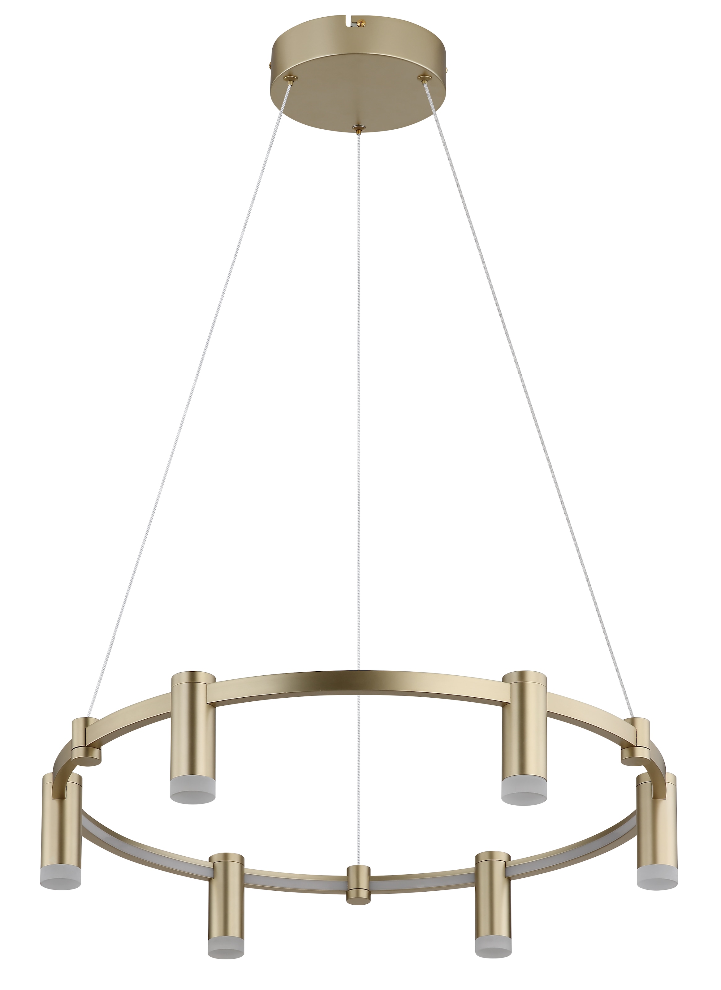 GLOBO LIGHTING Hängeleuchte "CASTELA", goldfarben matt, 1, Ø 62cm H: 120cm, 1 Stk., Leuchten, Goldfarbene Hängeleuchte mit Acryl opal, Memoryfunktion, LED 58W, Hängeleuchte 2